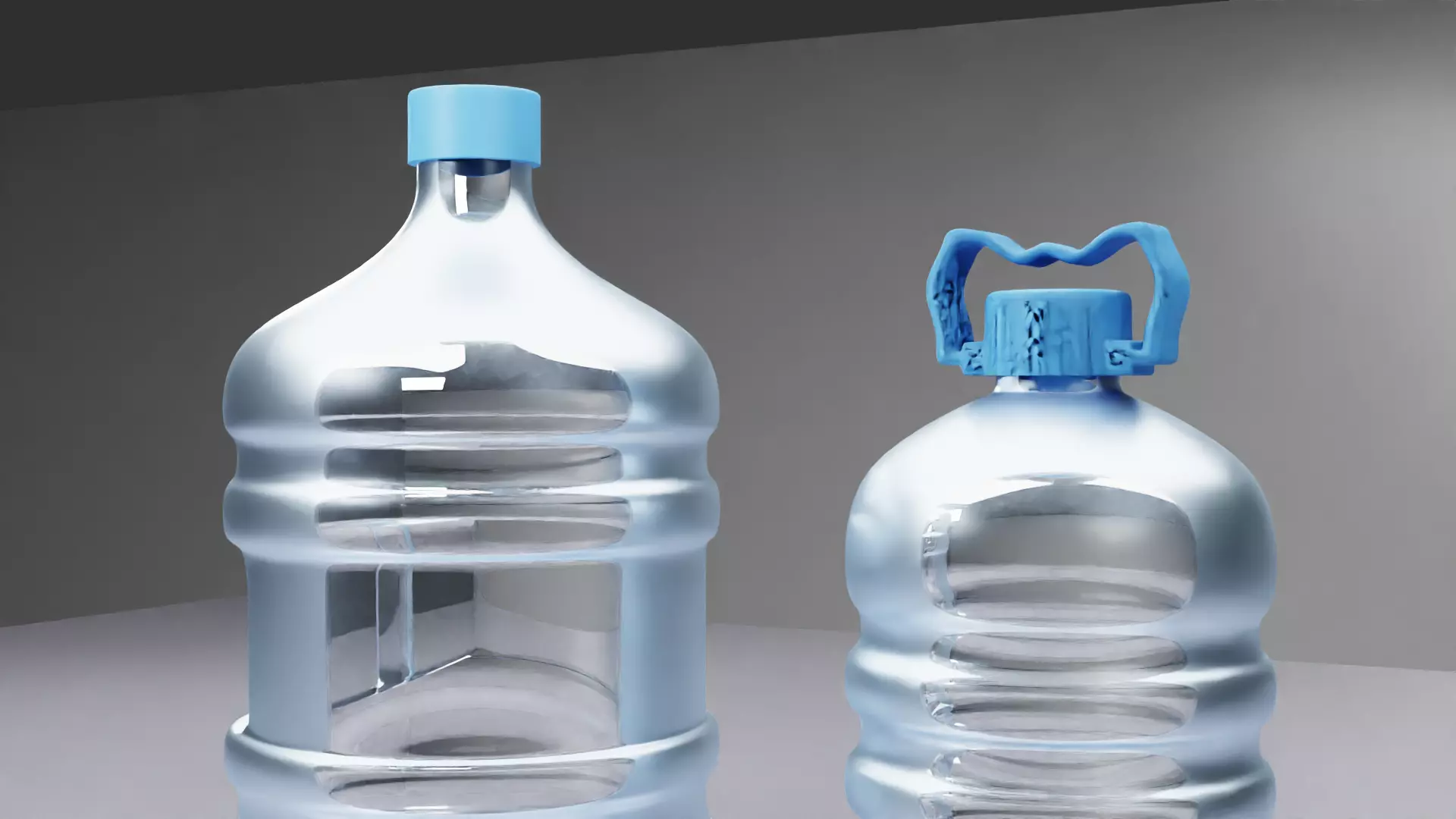 Dispenser Water Bottle with Cap and Handle 3D model_0