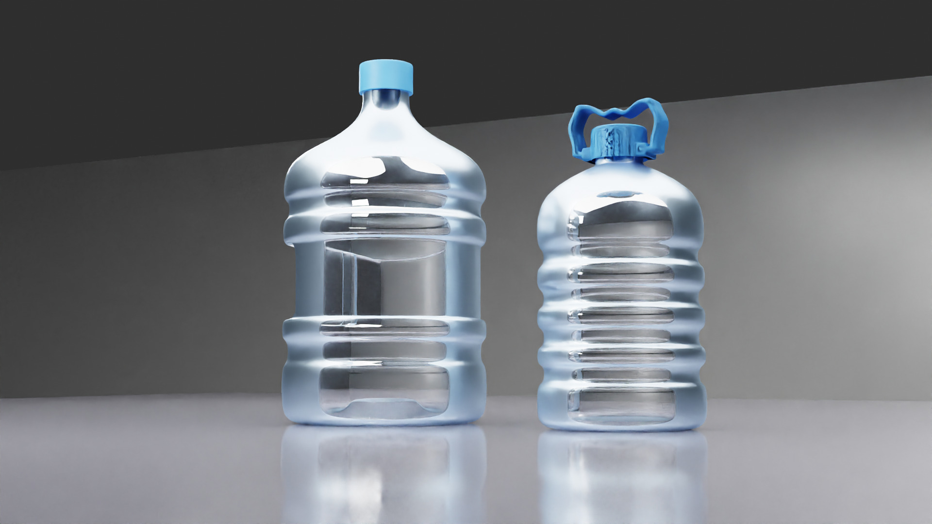 Dispenser Water Bottle with Cap and Handle 3D model_7