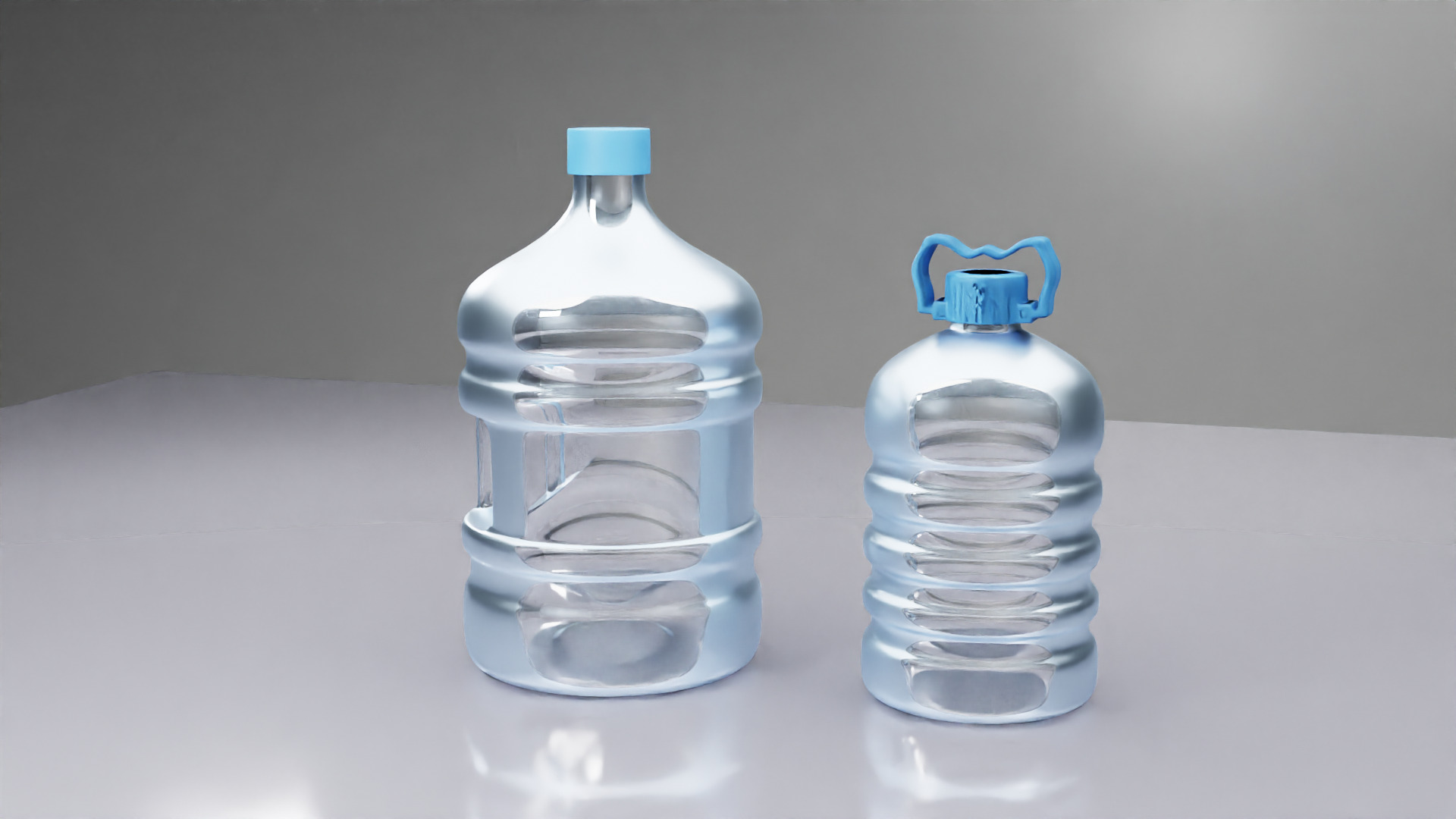 Dispenser Water Bottle with Cap and Handle 3D model_3