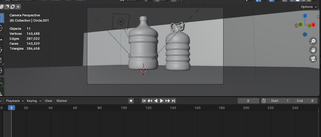 Dispenser Water Bottle with Cap and Handle 3D model_8