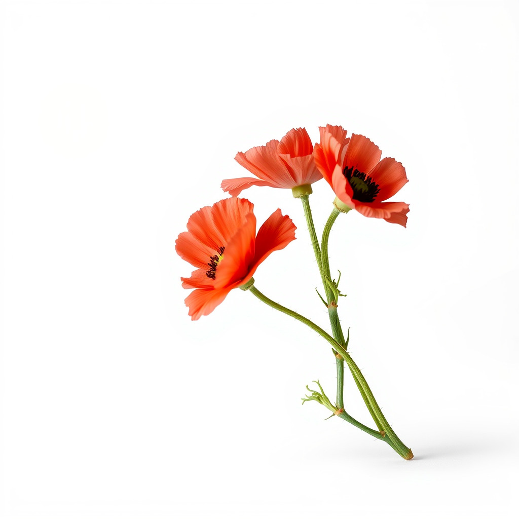 Papaver Minor Small Flower Model Pack Low-poly 3D model_3