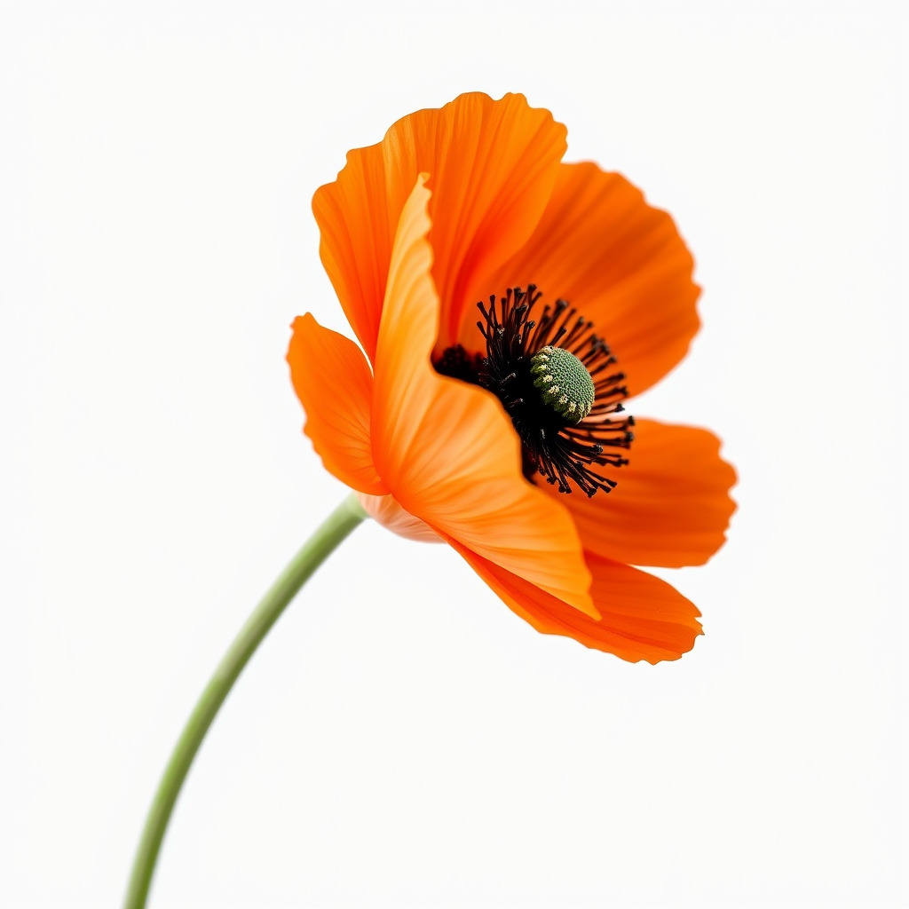 Orange Poppy Flower Realistic Botanical model pack Low-poly 3D model_4