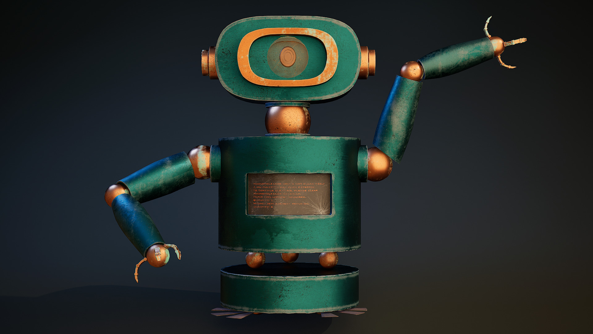 Magnetic Robot-Cleaner - Game-Ready 3D Model Low-poly 3D model_2