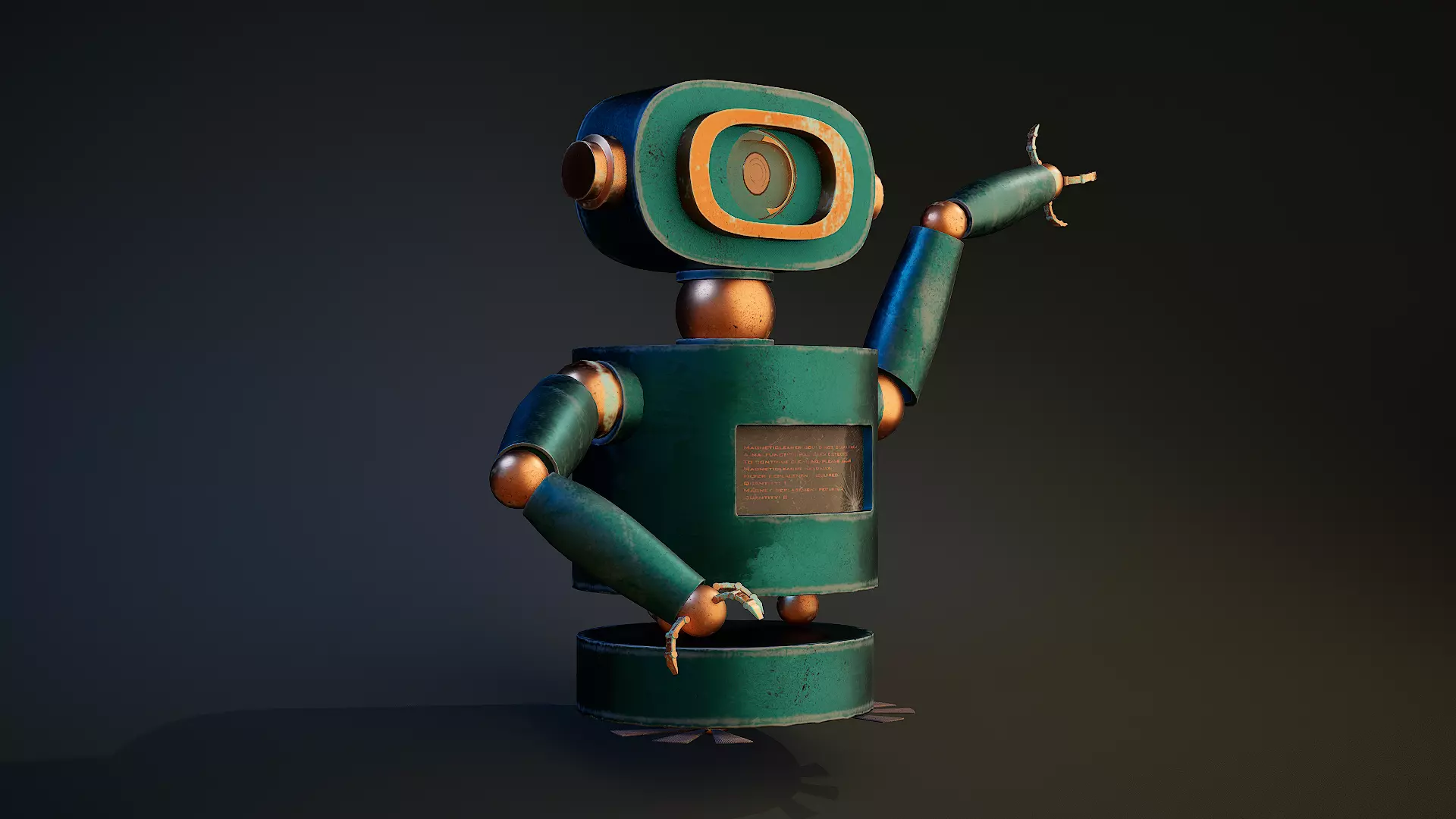 Magnetic Robot-Cleaner - Game-Ready 3D Model Low-poly 3D model_0