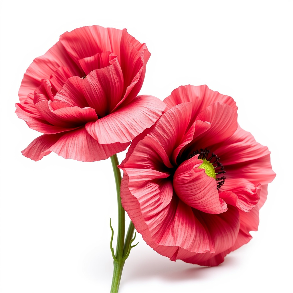 Papaver Double Flower Realistic Wavy model pack Low-poly 3D model_4