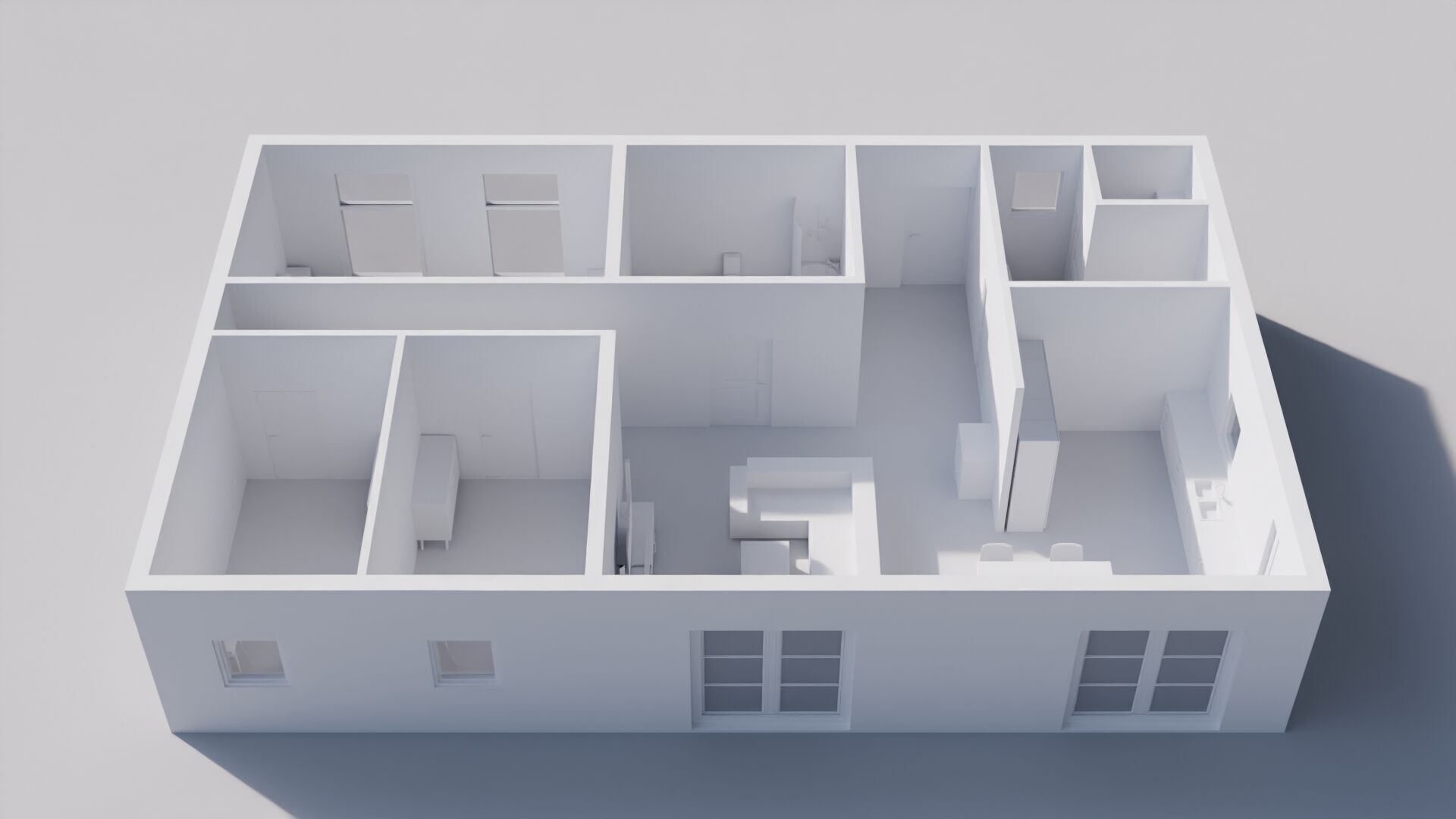 Low-Poly Interior Blockout Layout-Space Planning Model Low-poly 3D model_3