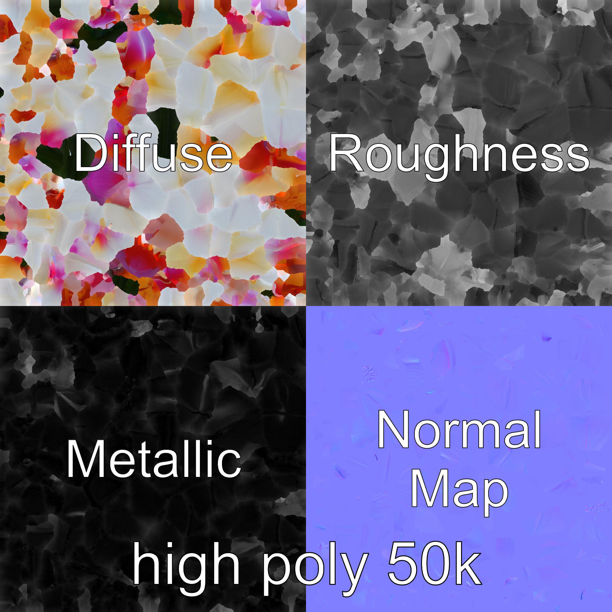 Phalaenopsis Orchid Floral Arrangement model pack Low-poly 3D model_3