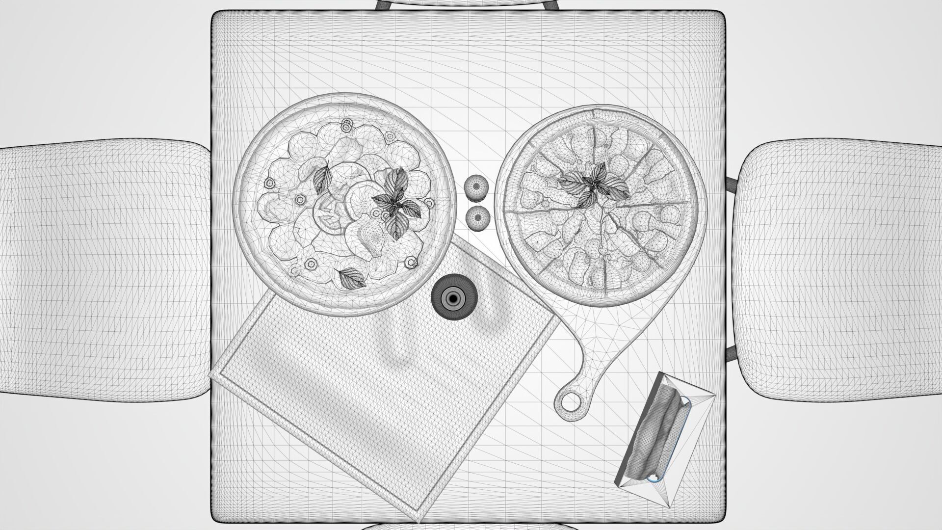 Realistic Pizza and Beverage Set  3D model_11