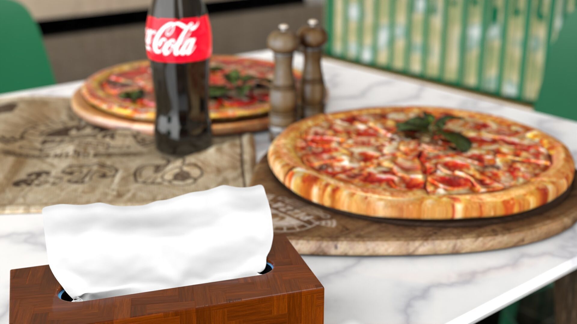 Realistic Pizza and Beverage Set  3D model_15