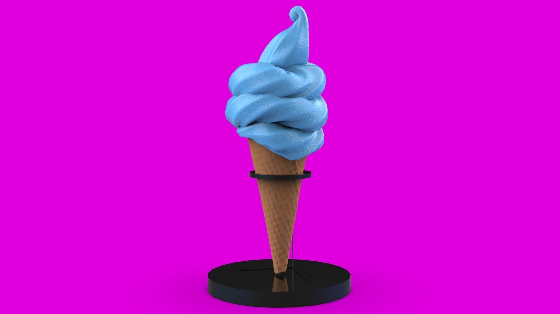 Realistic Ice Cream Cone Set Low-poly 3D model_11