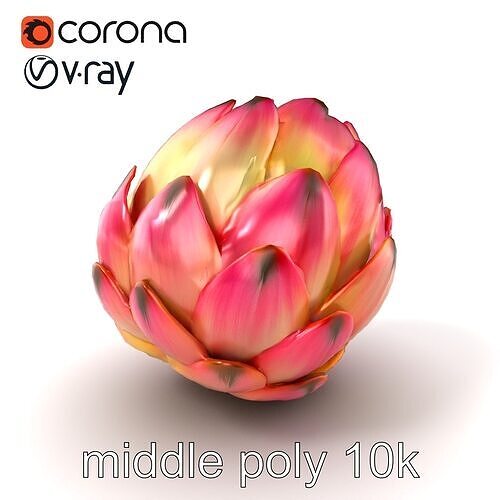 Artichoke Protea Flower Realistic Sculpture model pack Low-poly 3D model