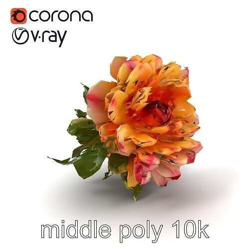 Ranunculus Flower Realistic Texture Model Pack Low-poly 3D model