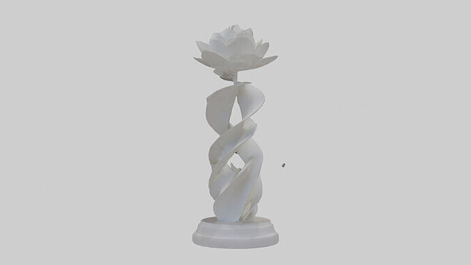 Petal Spiral Statue model Low-poly 3D model