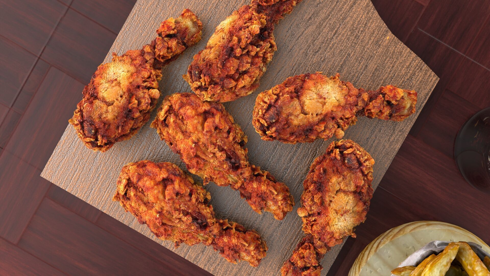 Realistic Fried Chicken Meal 3D model_20