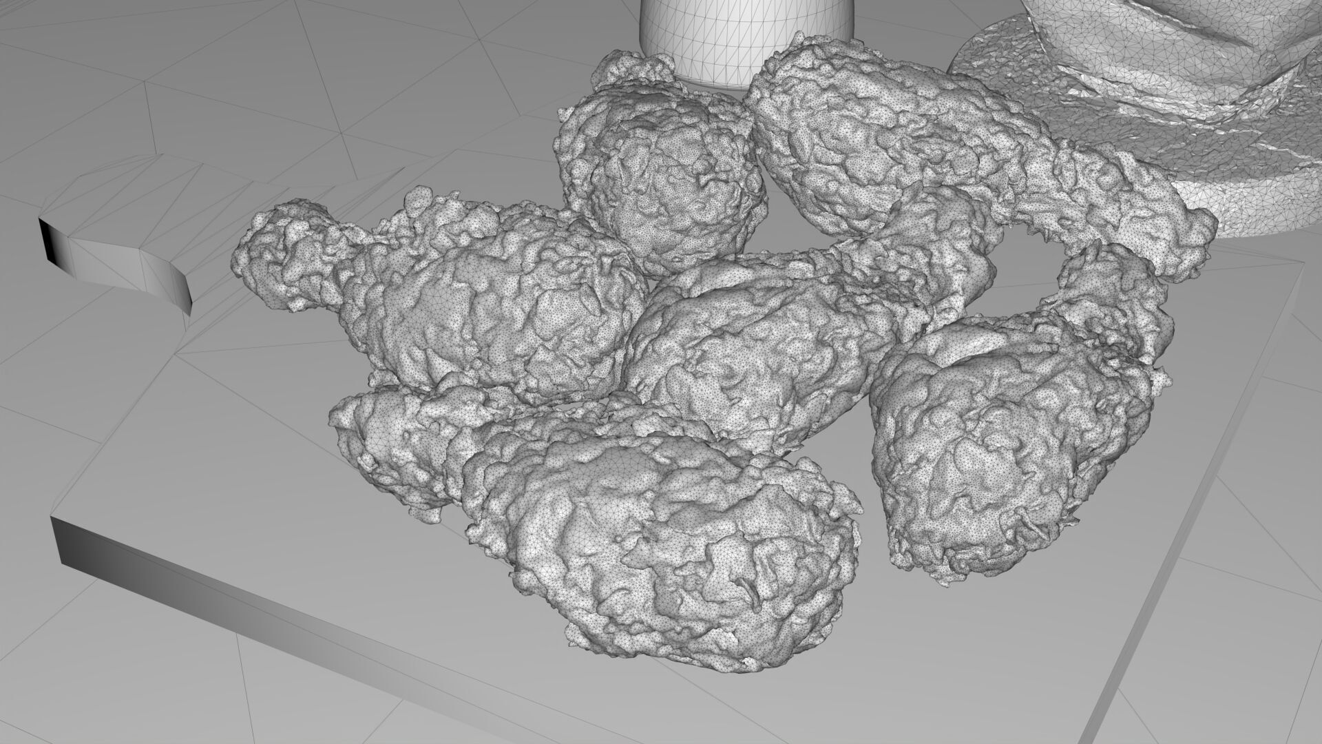 Realistic Fried Chicken Meal 3D model_10