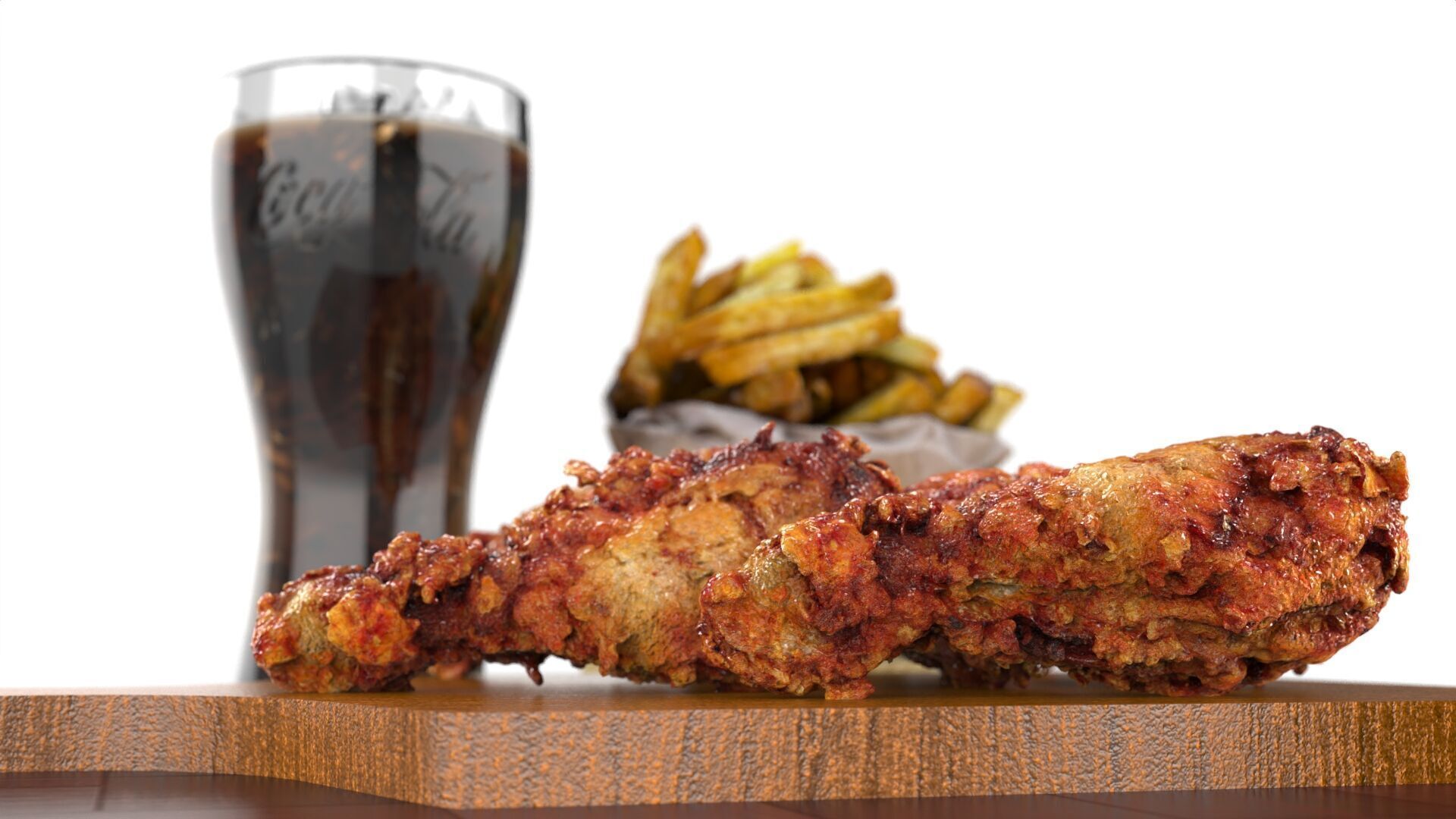 Realistic Fried Chicken Meal 3D model_16