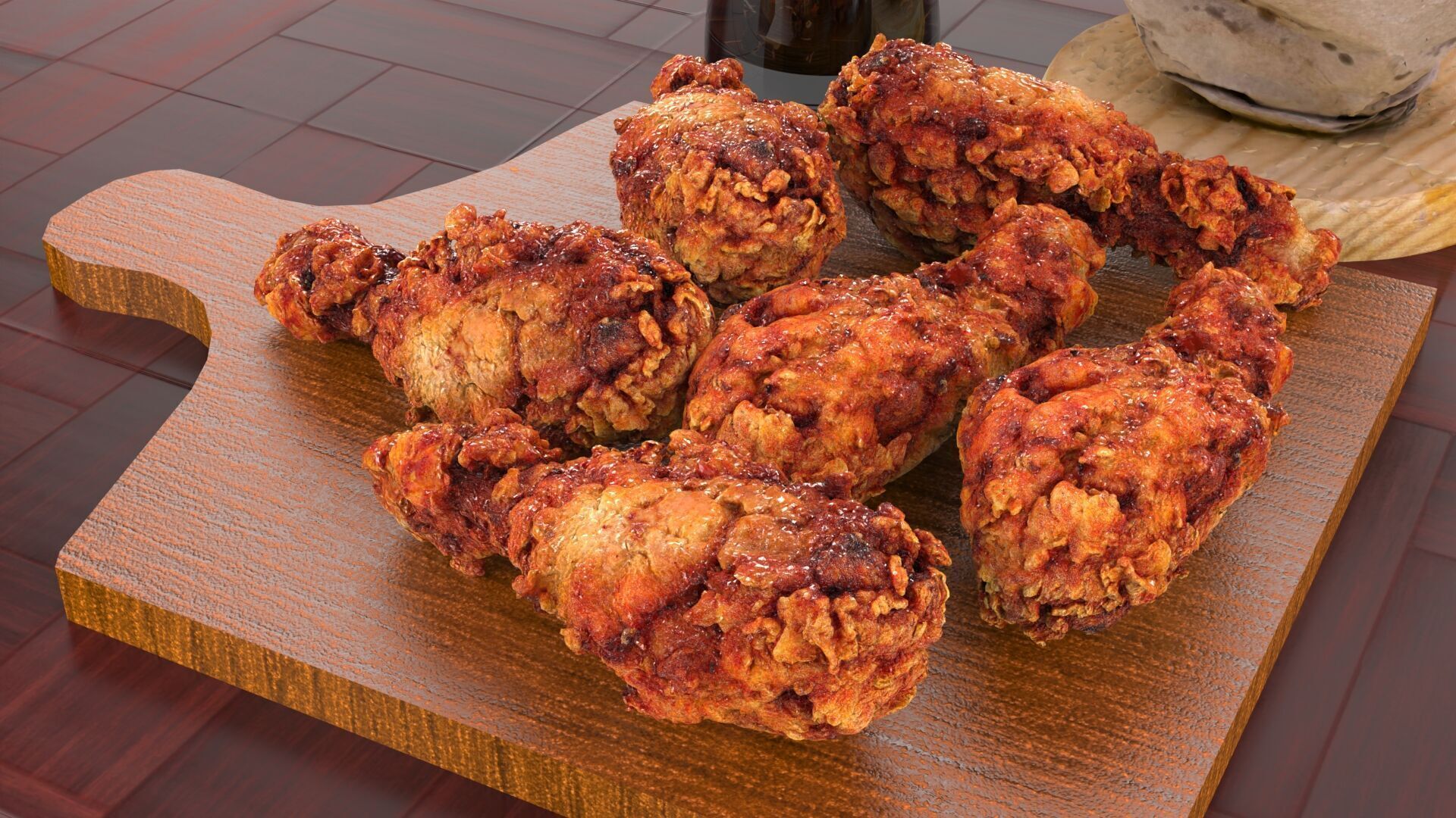 Realistic Fried Chicken Meal 3D model_15