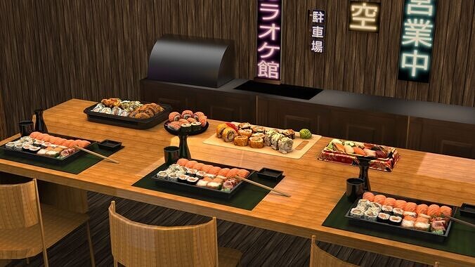 Realistic Sushi Platter 3D model 3
