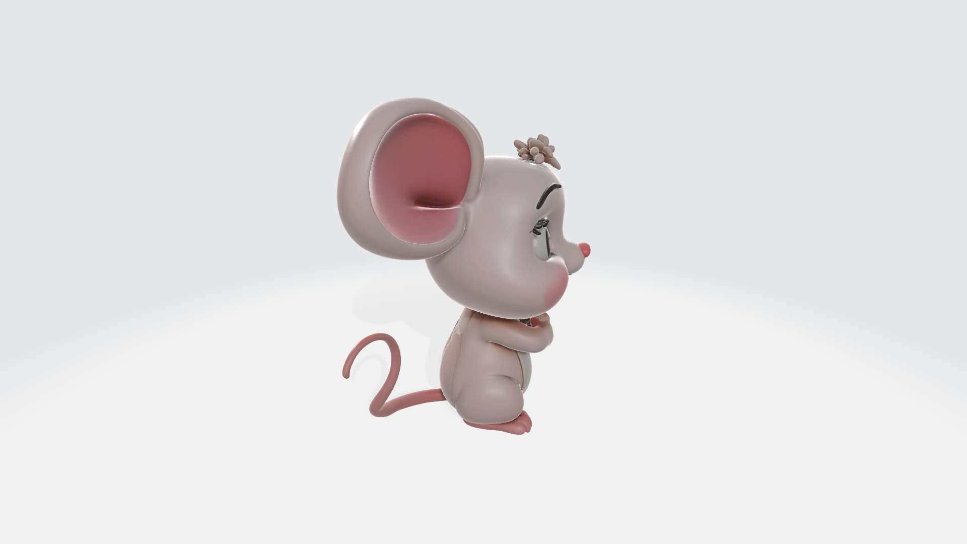Cute Cartoon Mouse High Poly 3D model_6