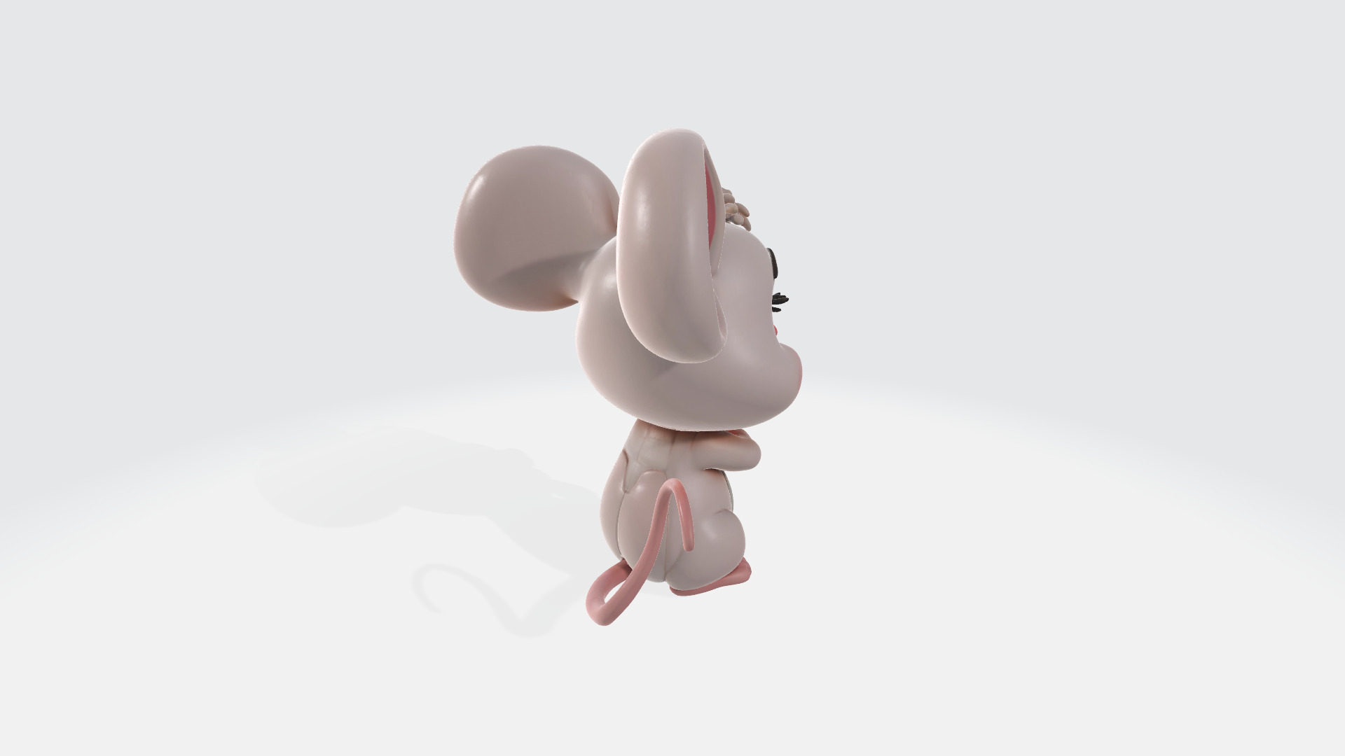 Cute Cartoon Mouse High Poly 3D model_5