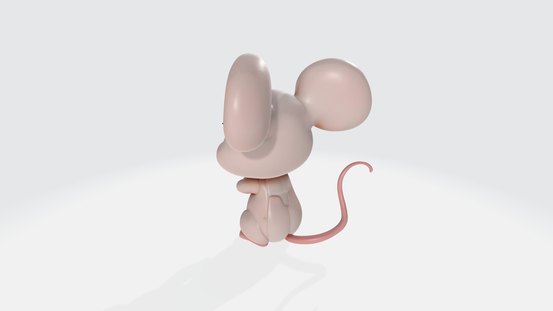 Cute Cartoon Mouse High Poly 3D model_3