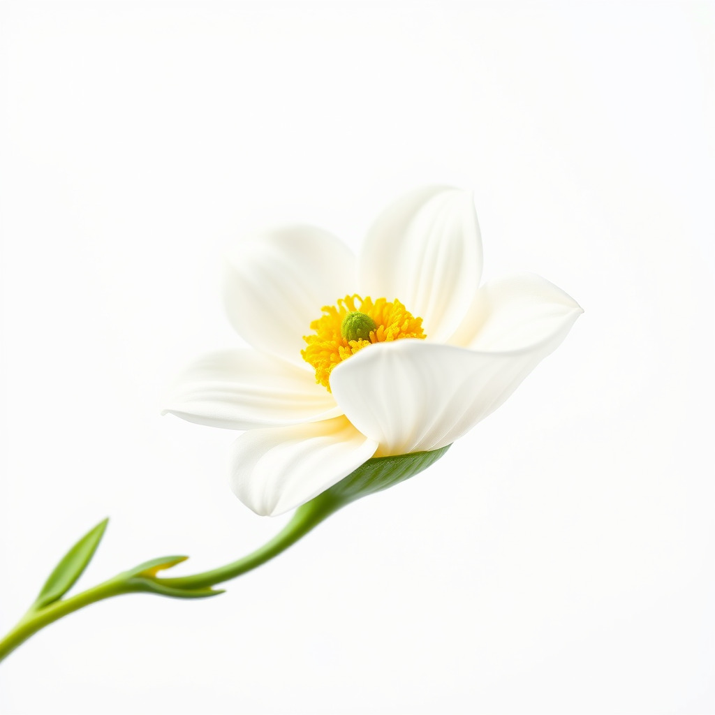 Elegant White Petal Flower 3D Model Pack Low-poly 3D model_4