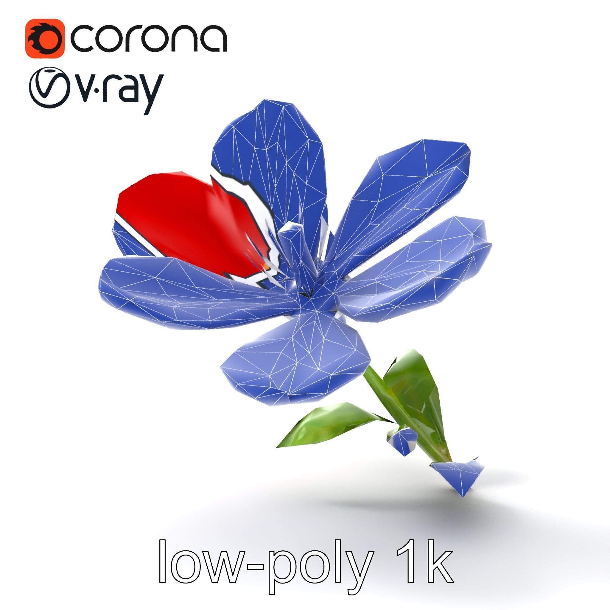 Vivid Red Floral Realistic Model Pack Low-poly 3D model_24