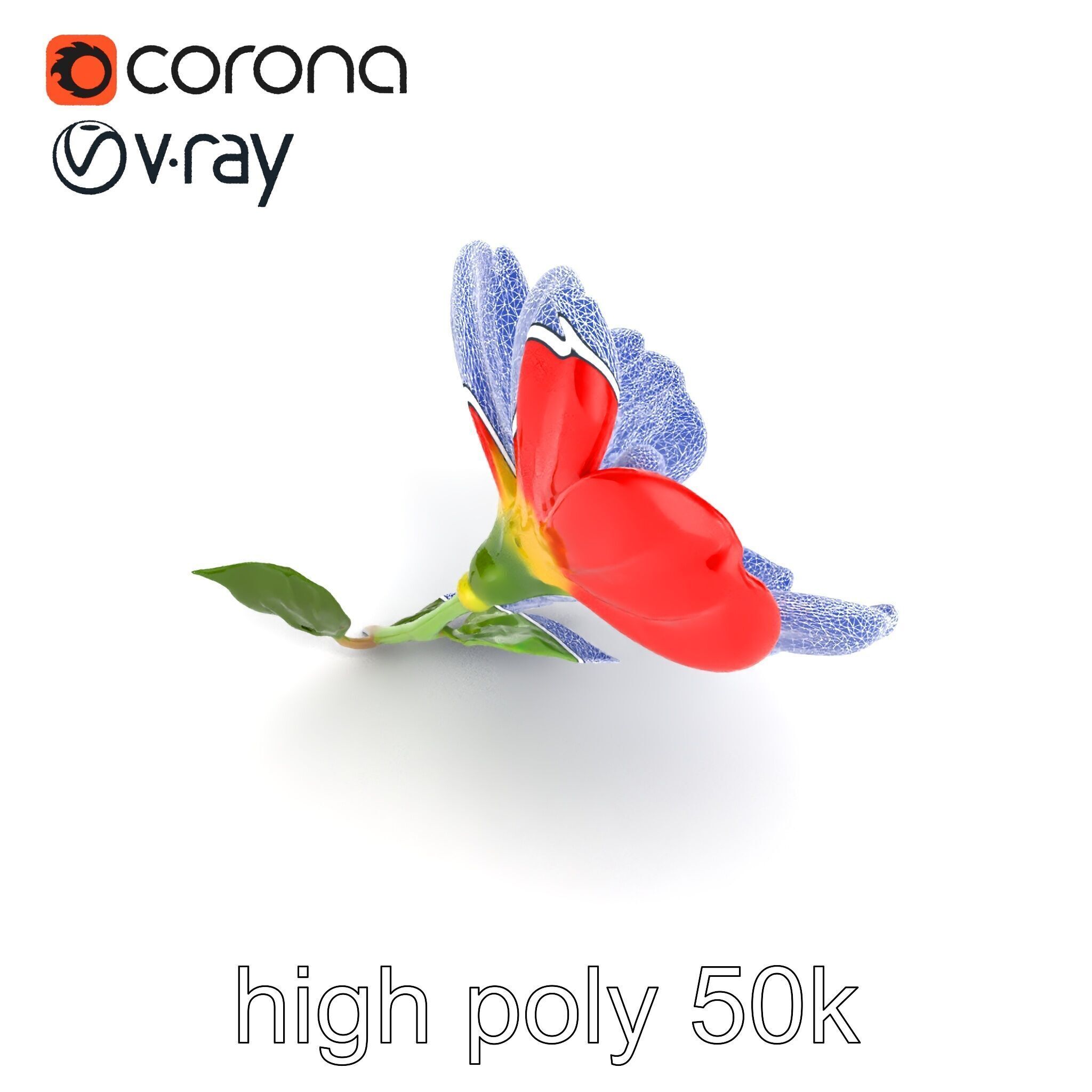 Vivid Red Floral Realistic Model Pack Low-poly 3D model_15