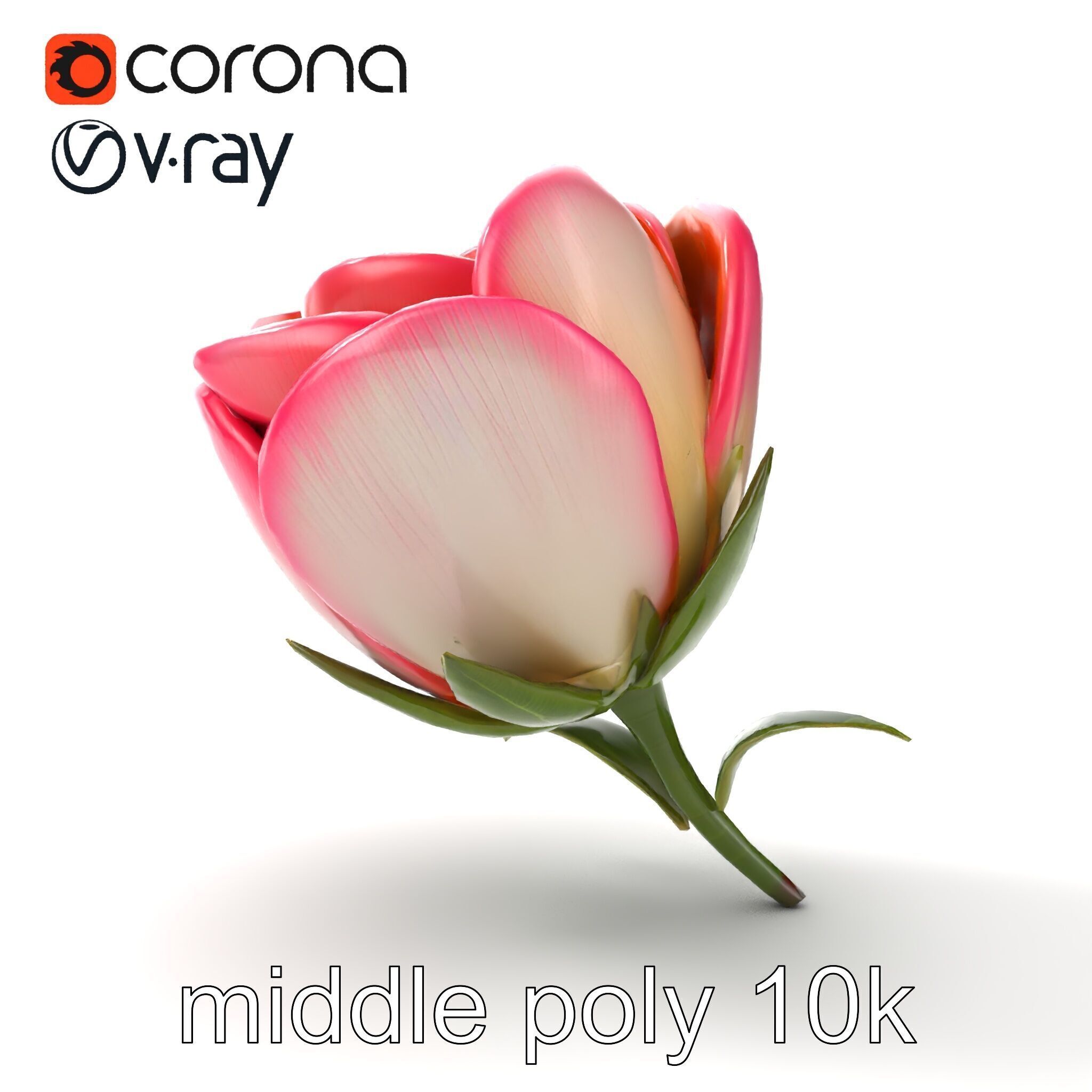 Elegant Gradient Flower 3D Sculpture Model Pack Low-poly 3D model_18