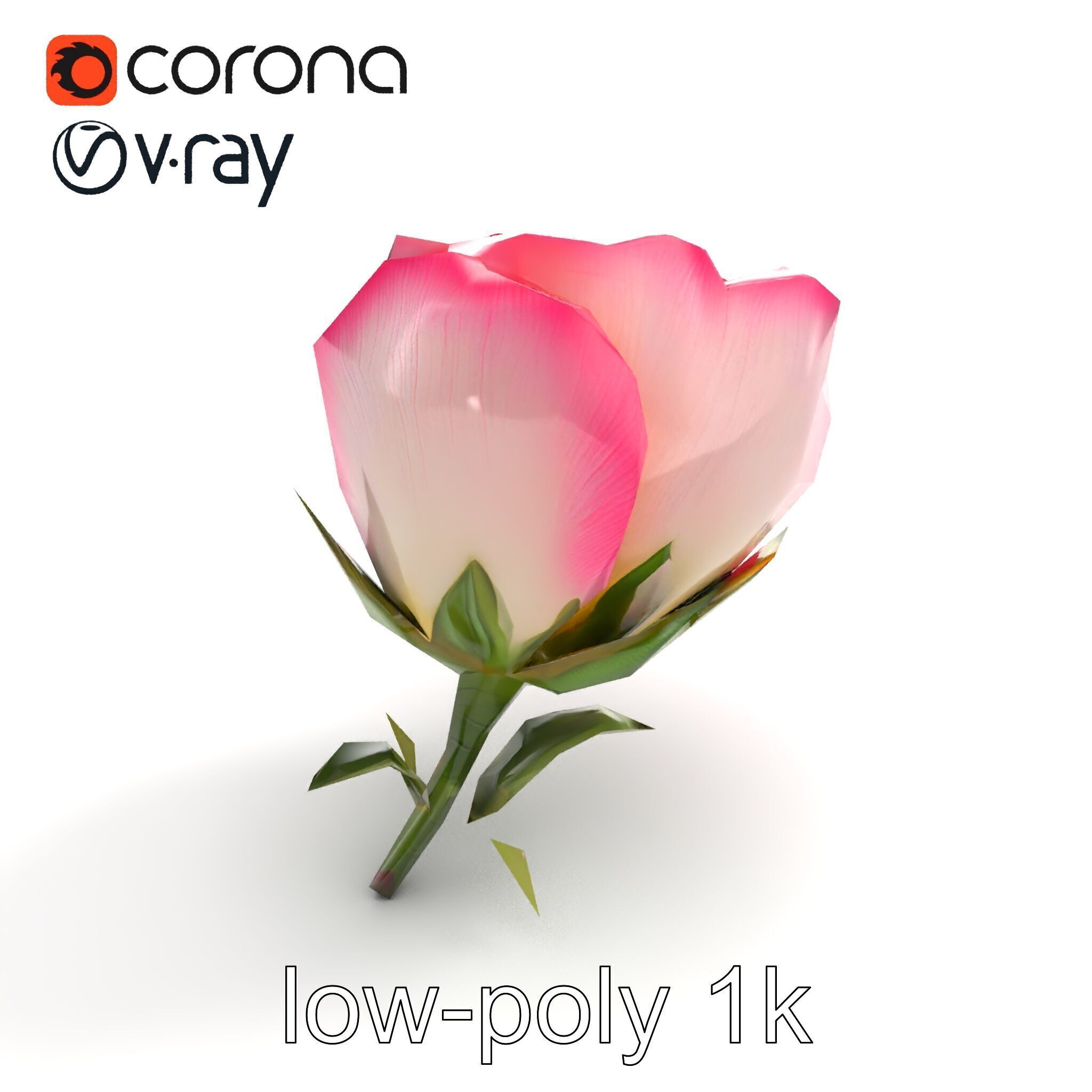 Elegant Gradient Flower 3D Sculpture Model Pack Low-poly 3D model_8