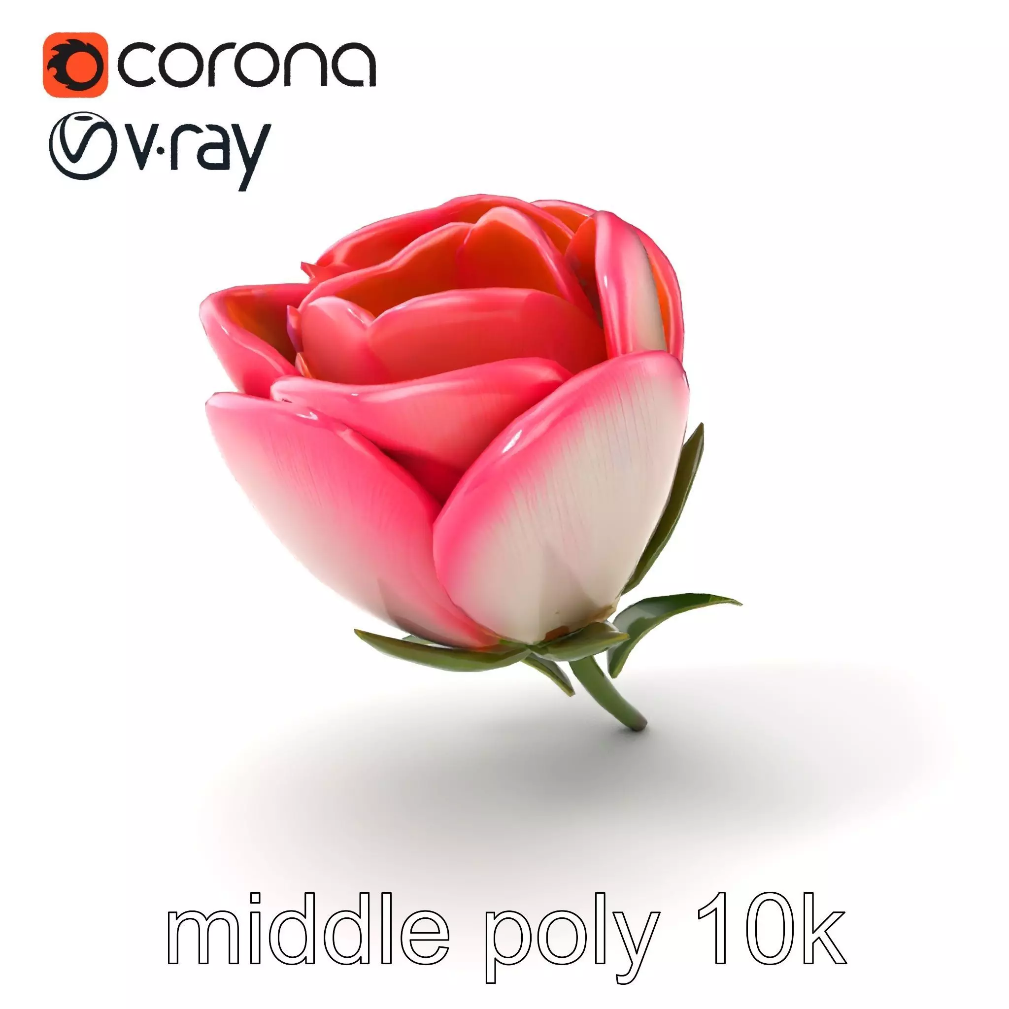 Elegant Gradient Flower 3D Sculpture Model Pack Low-poly 3D model_0