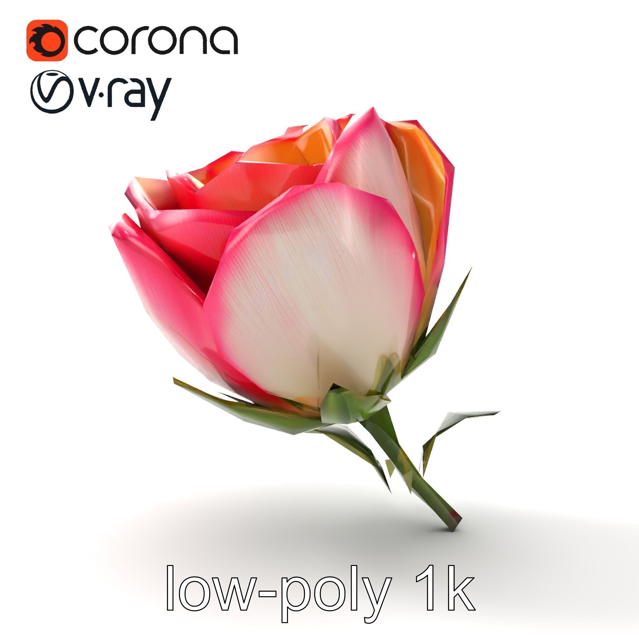 Elegant Gradient Flower 3D Sculpture Model Pack Low-poly 3D model_29