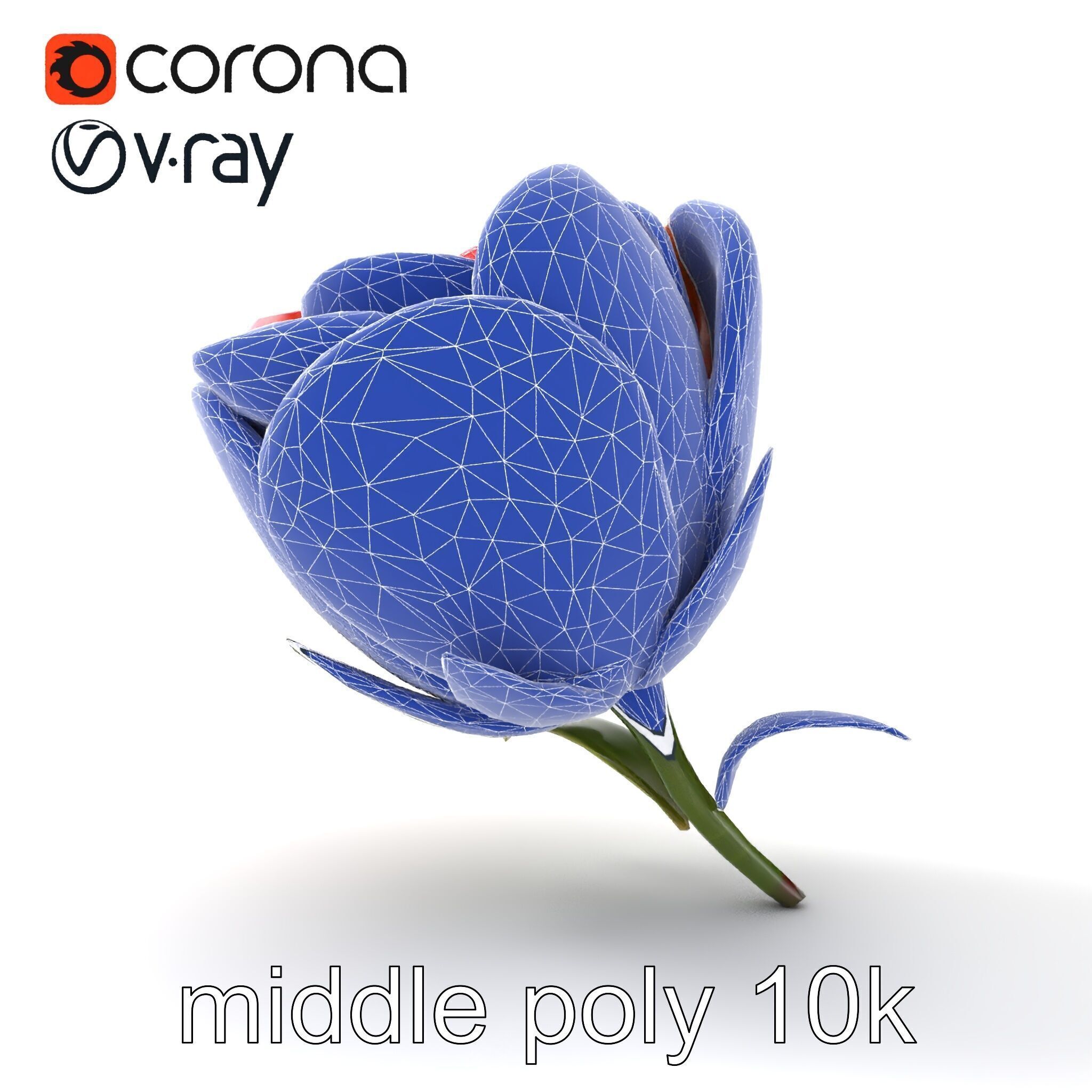 Elegant Gradient Flower 3D Sculpture Model Pack Low-poly 3D model_24