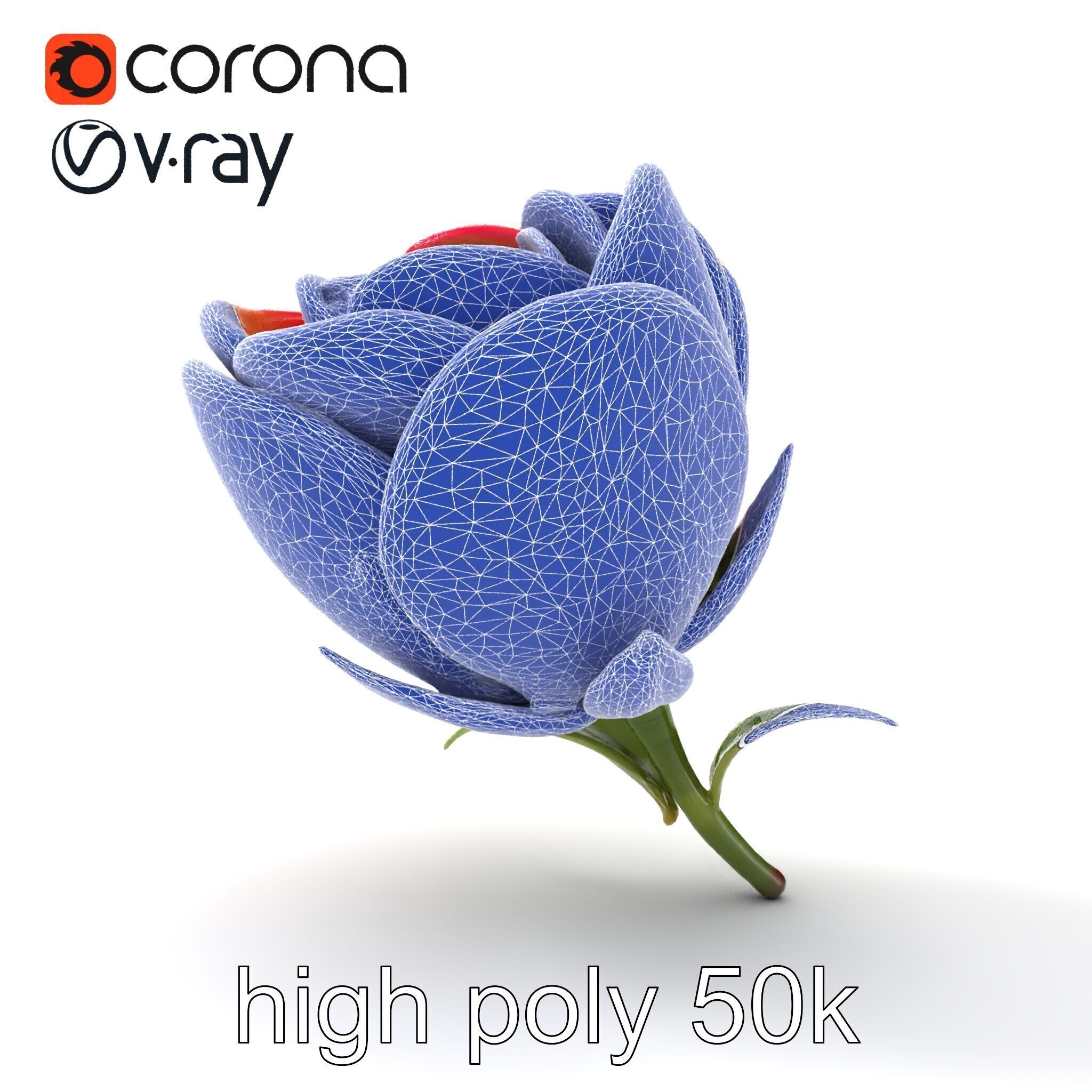 Elegant Gradient Flower 3D Sculpture Model Pack Low-poly 3D model_30