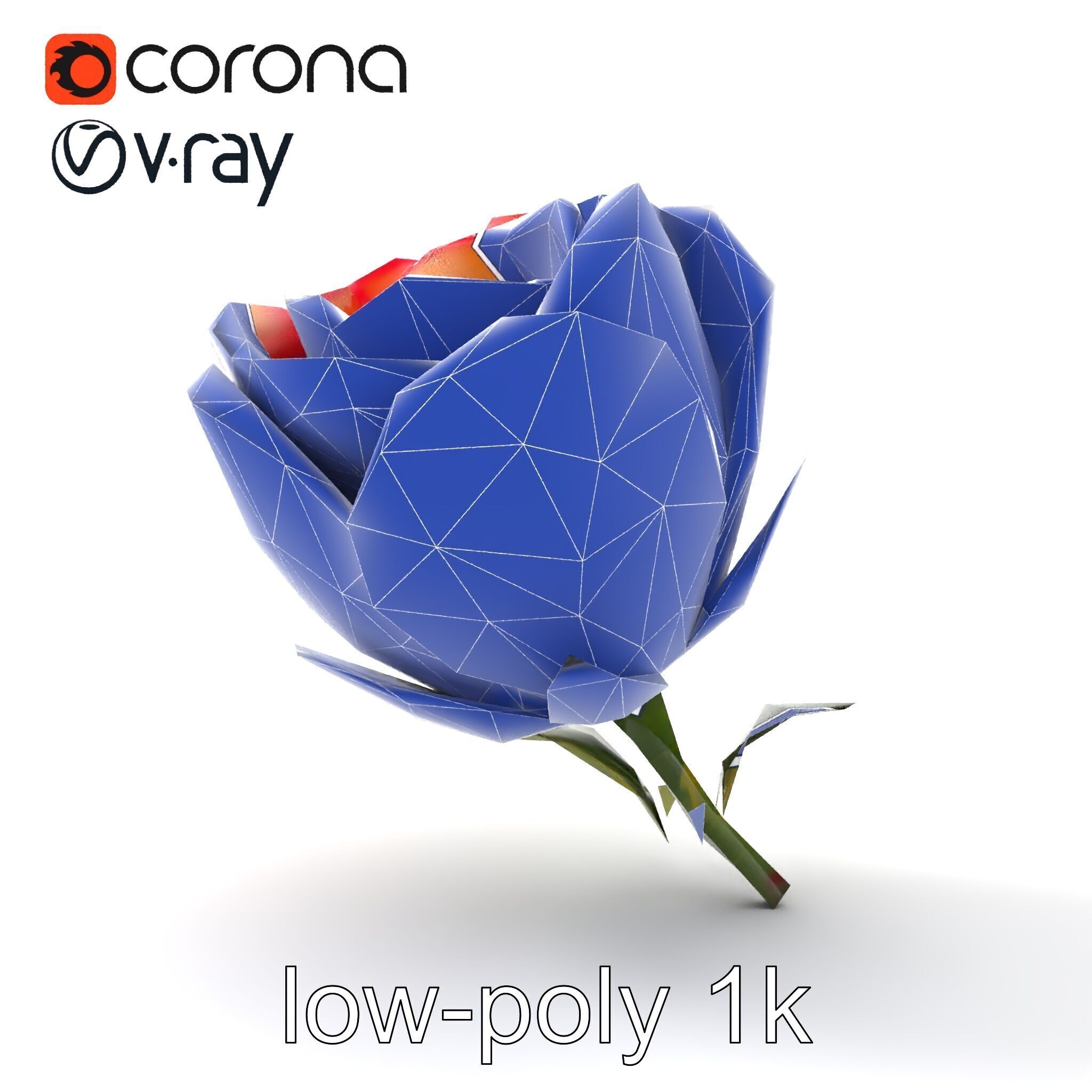 Elegant Gradient Flower 3D Sculpture Model Pack Low-poly 3D model_20