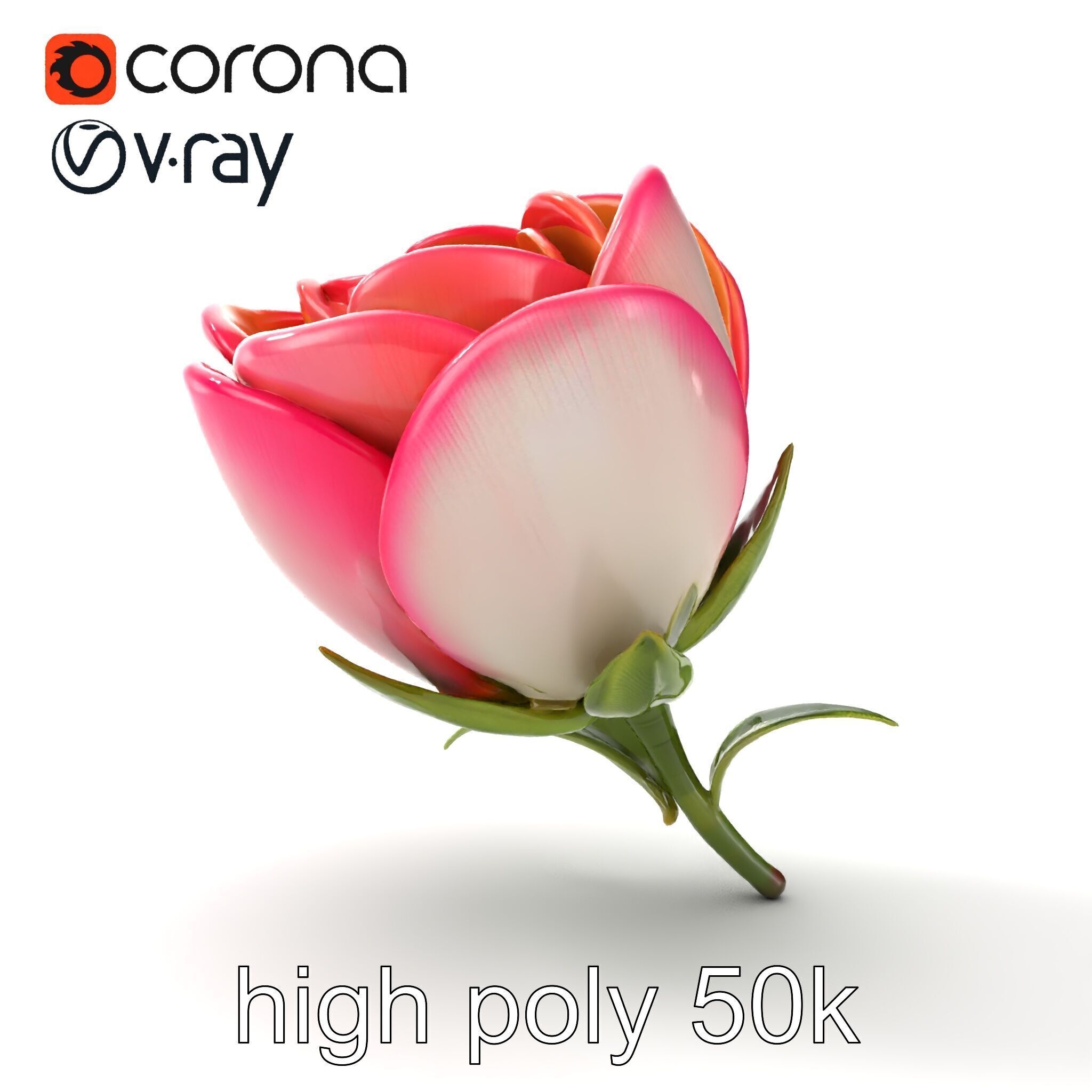 Elegant Gradient Flower 3D Sculpture Model Pack Low-poly 3D model_15