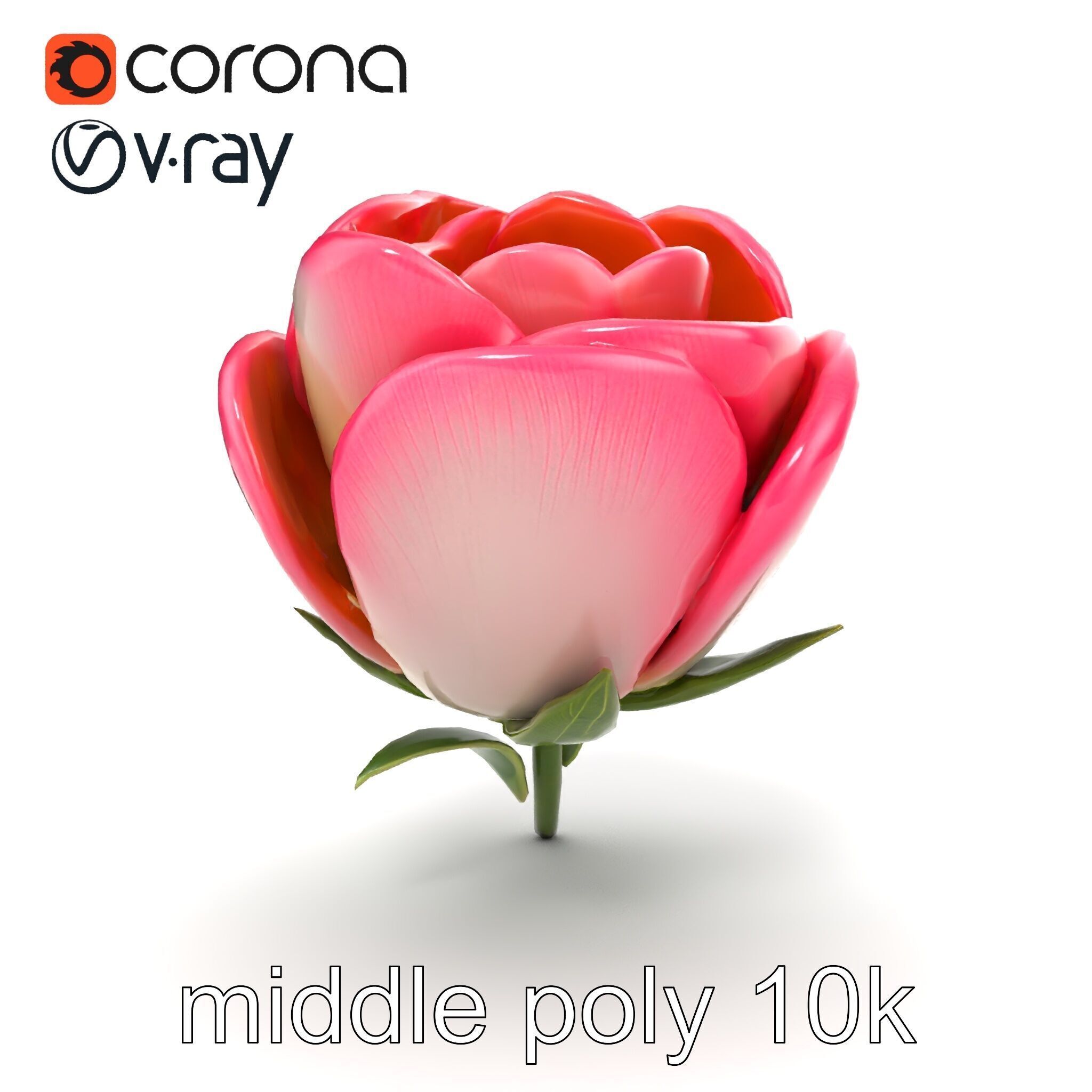 Elegant Gradient Flower 3D Sculpture Model Pack Low-poly 3D model_11