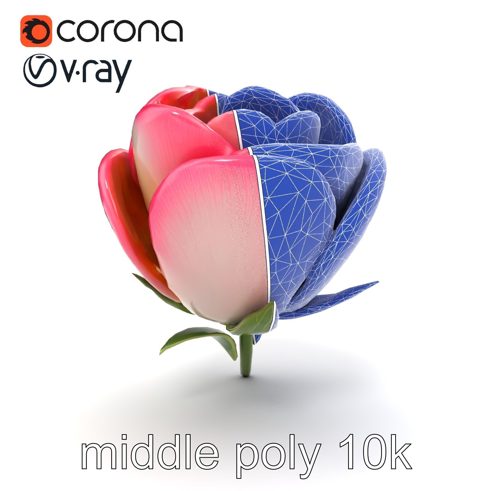 Elegant Gradient Flower 3D Sculpture Model Pack Low-poly 3D model_21