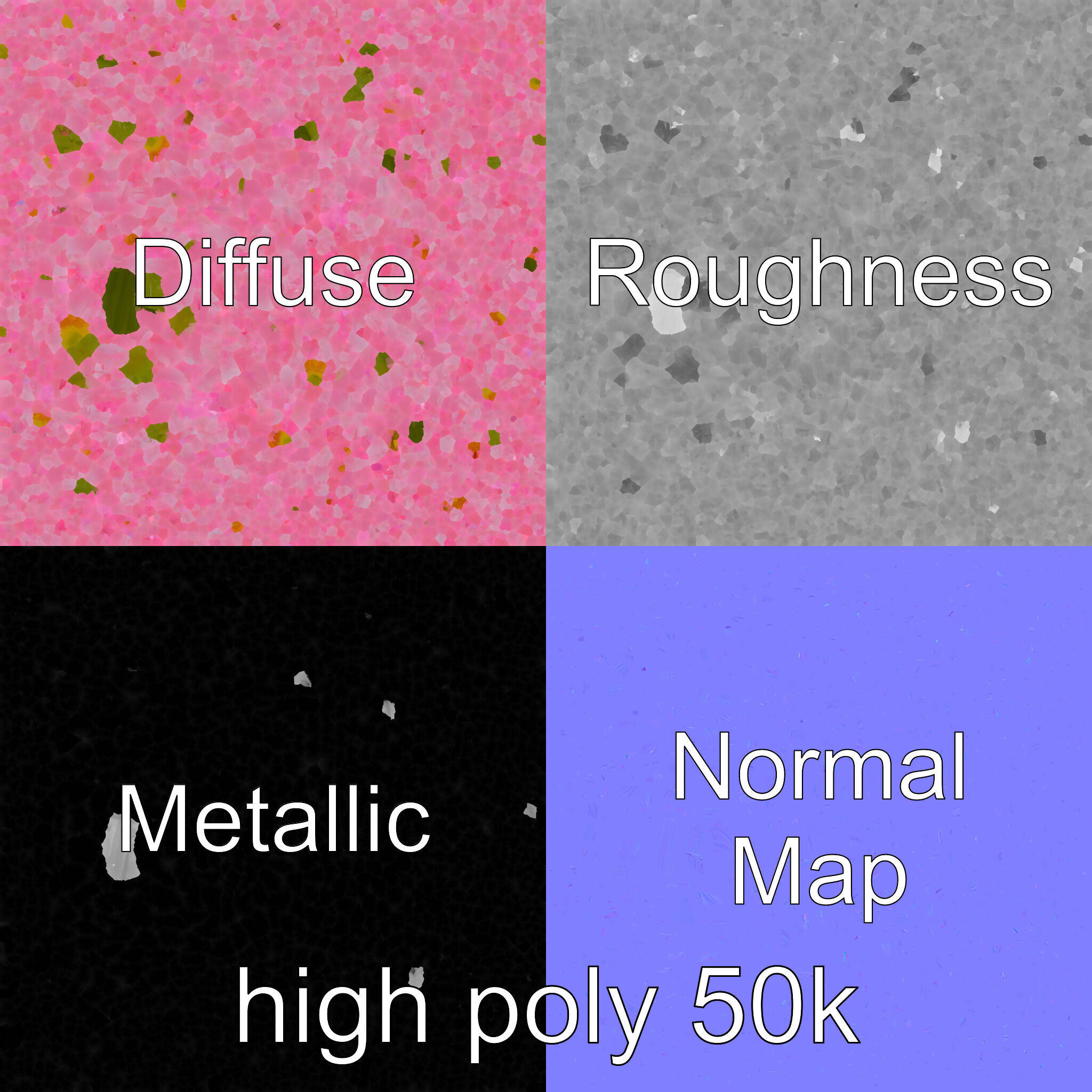 Leucanthemum Pink Blossom Render model pack Low-poly 3D model_3