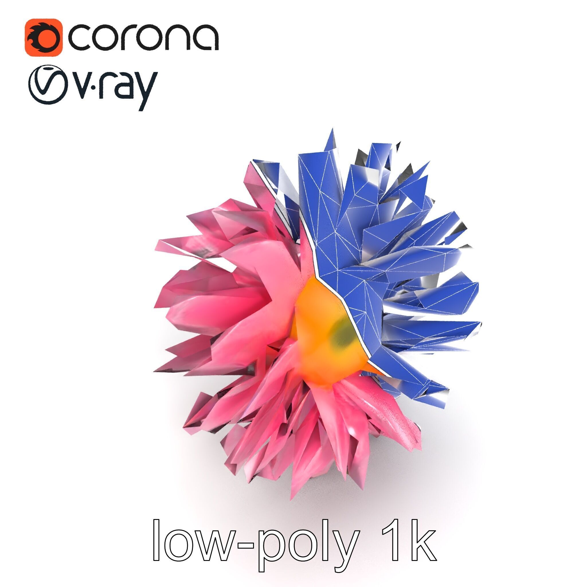 Leucanthemum Pink Blossom Render model pack Low-poly 3D model_16