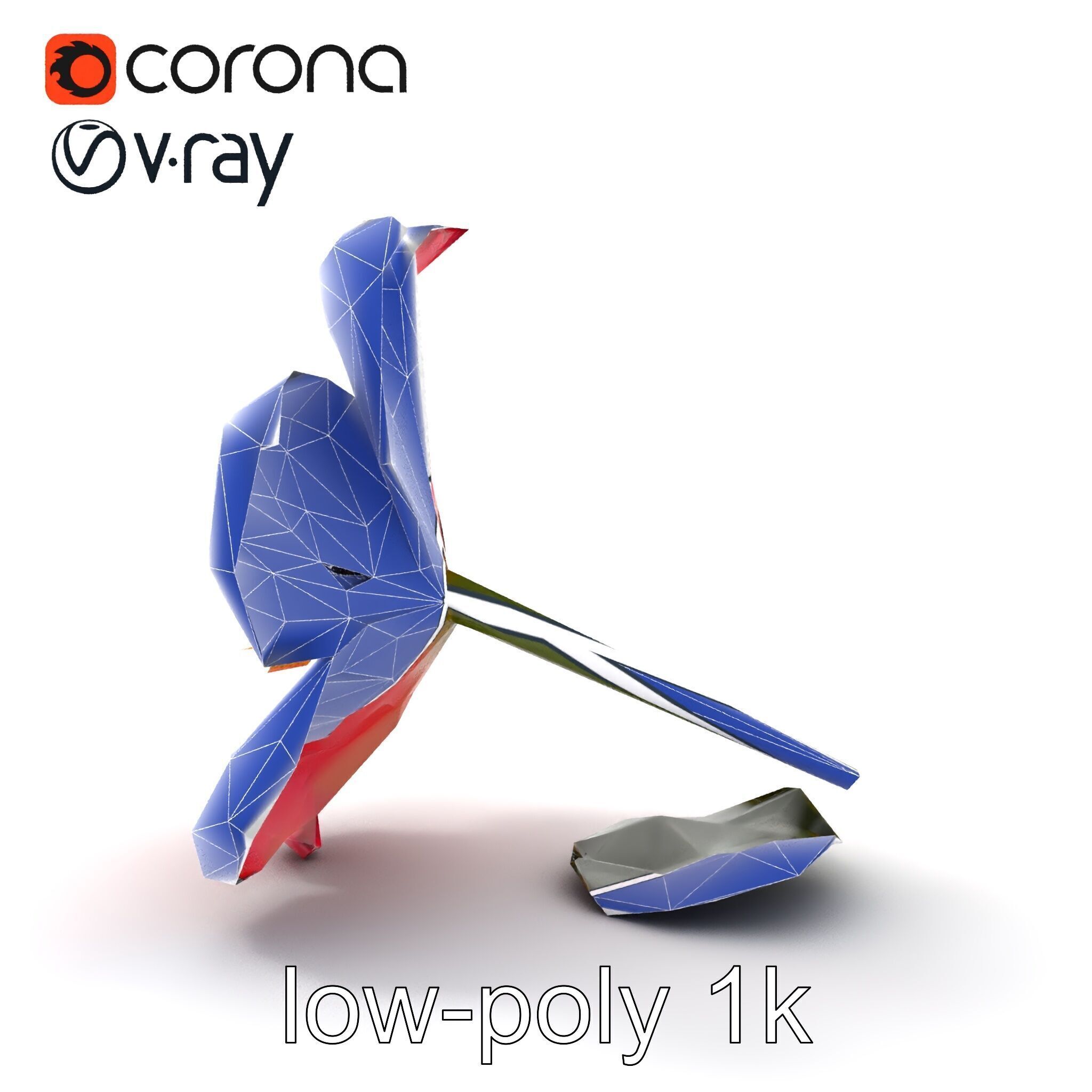 Delicate Pink Blossom Flower model pack Low-poly 3D model_28