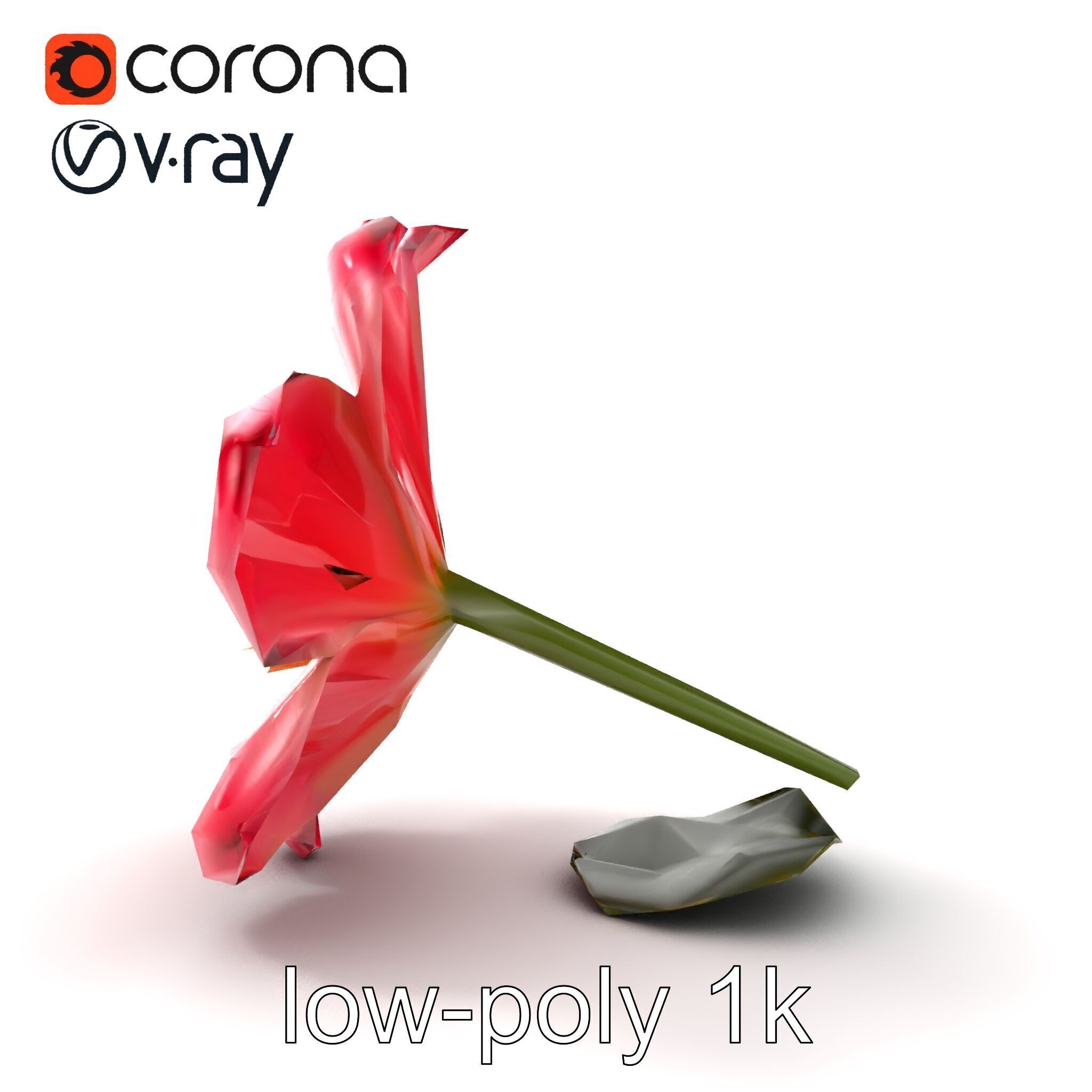 Delicate Pink Blossom Flower model pack Low-poly 3D model_24