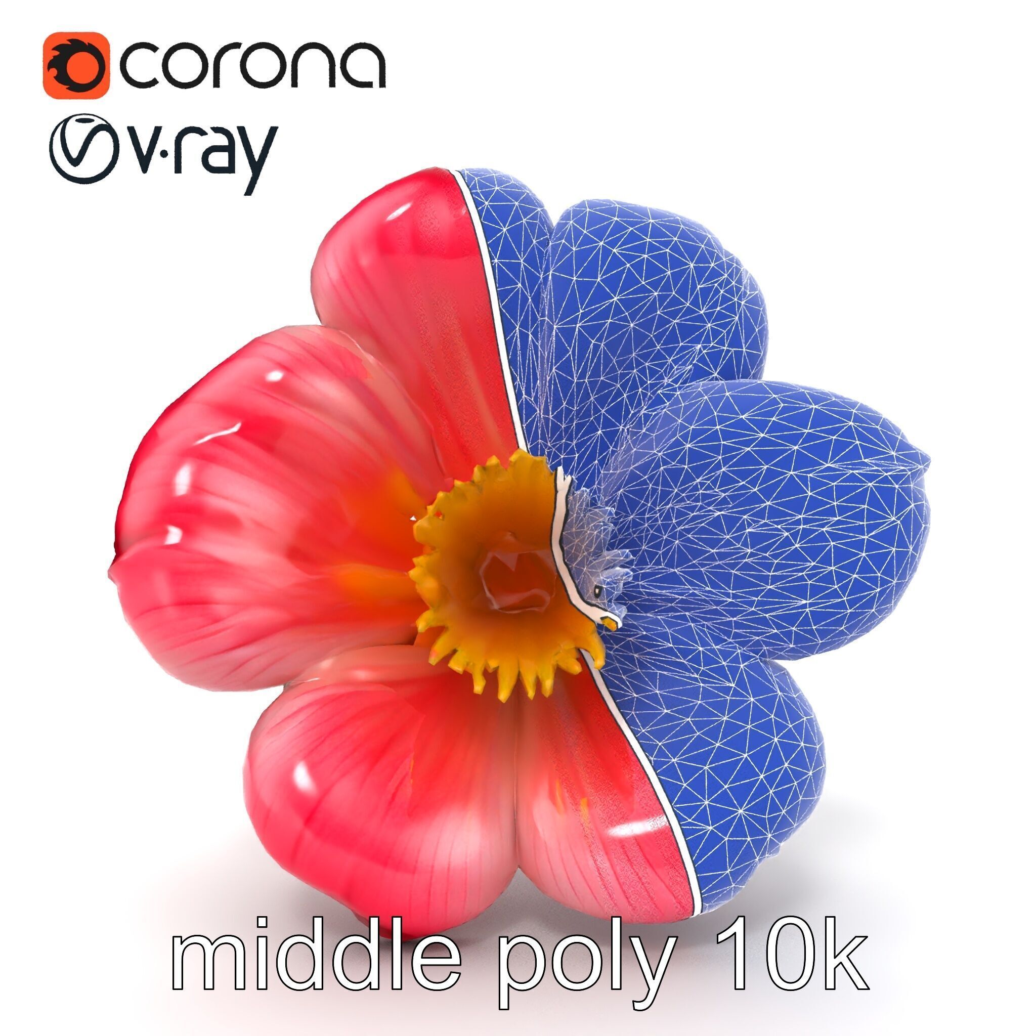 Delicate Pink Blossom Flower model pack Low-poly 3D model_32