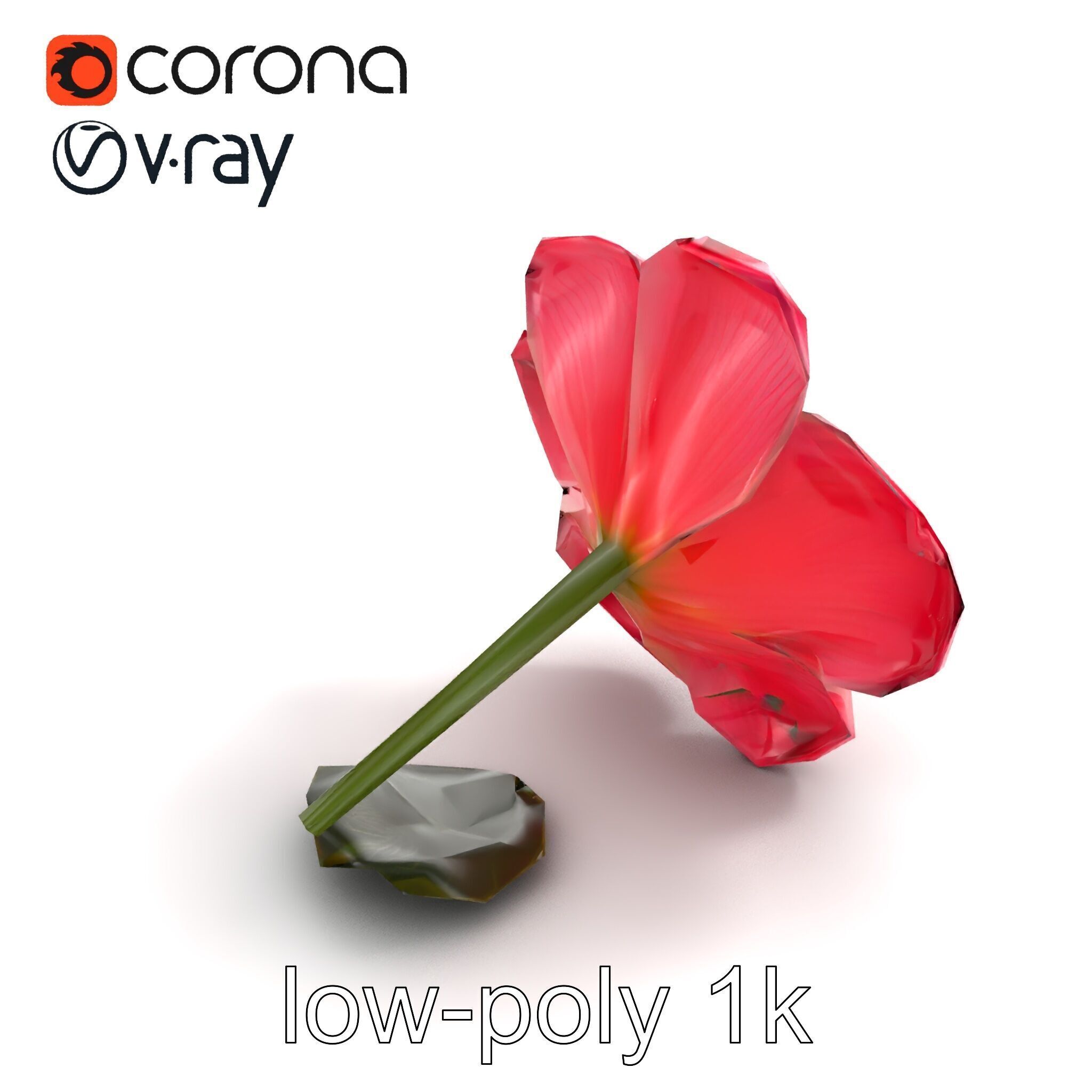 Delicate Pink Blossom Flower model pack Low-poly 3D model_9