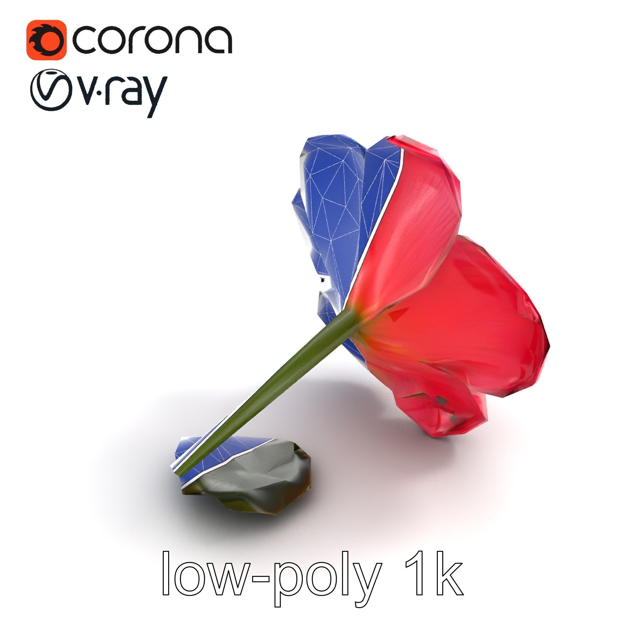 Delicate Pink Blossom Flower model pack Low-poly 3D model_12