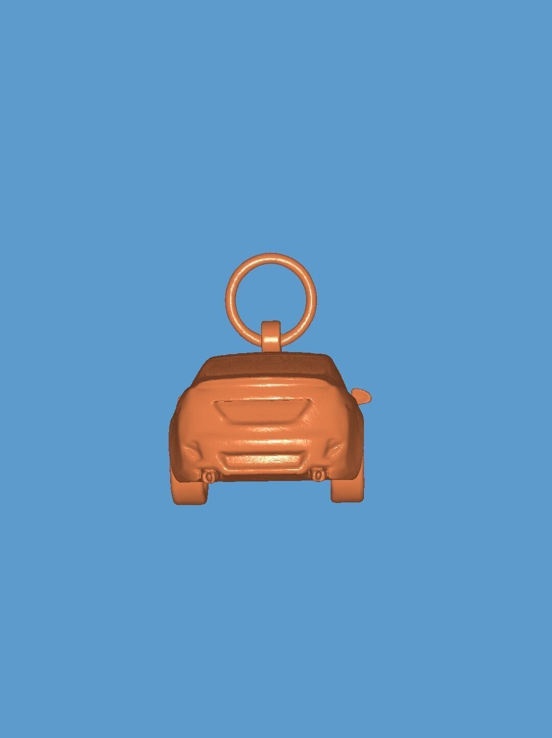 Flat Keychain 3D Model  Minimalist Keyring 3D print model_2