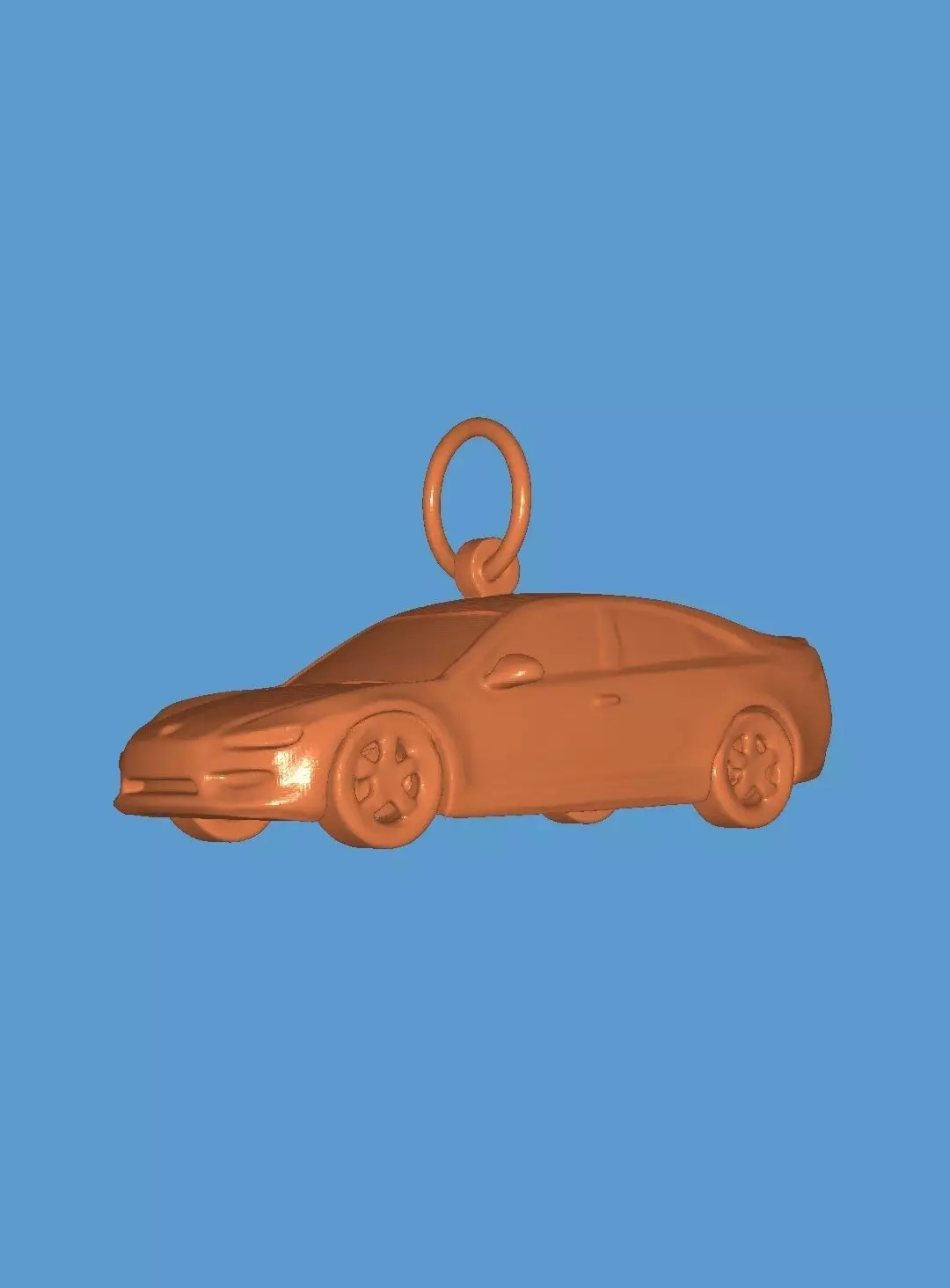 Flat Keychain 3D Model  Minimalist Keyring 3D print model_0
