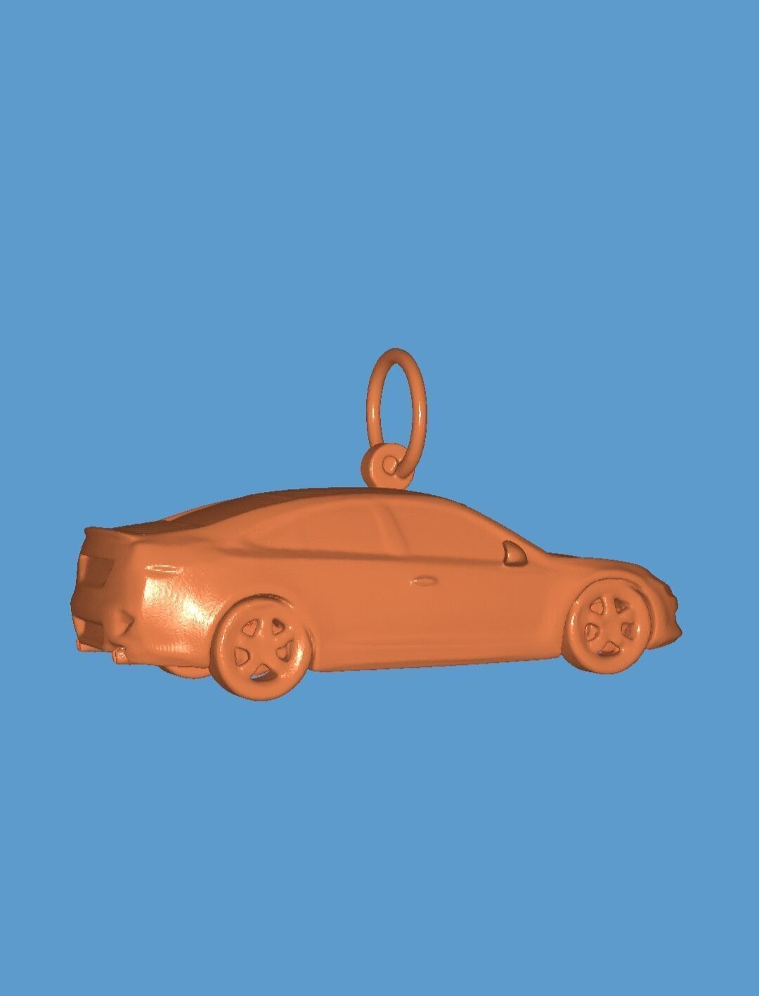 Flat Keychain 3D Model  Minimalist Keyring 3D print model_1