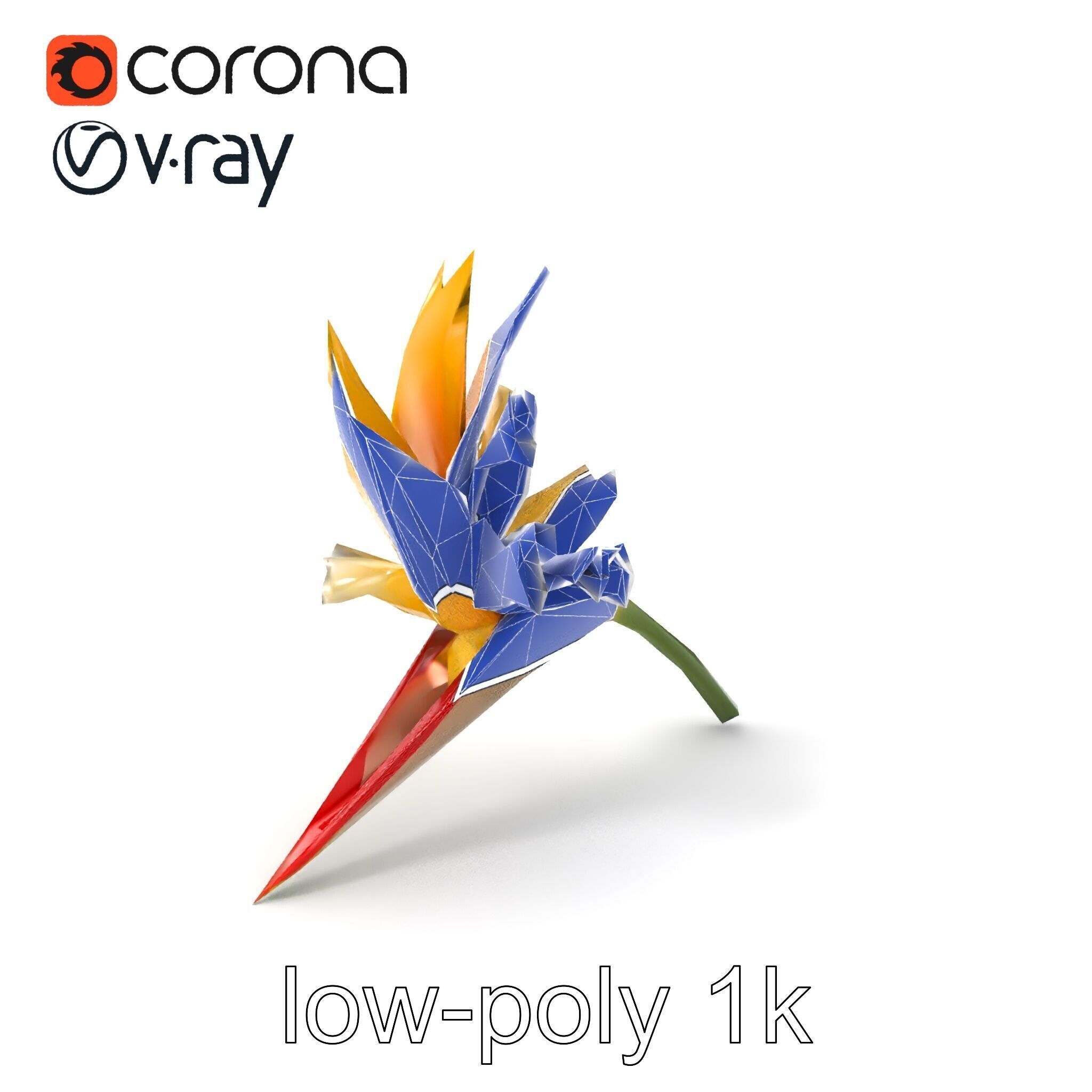 Double Strelitzia Flower Intricate Texture model pack Low-poly 3D model_6