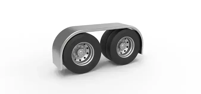 Semi truck Rear fenders Set 1 Scale 1 to 25 3D print model
